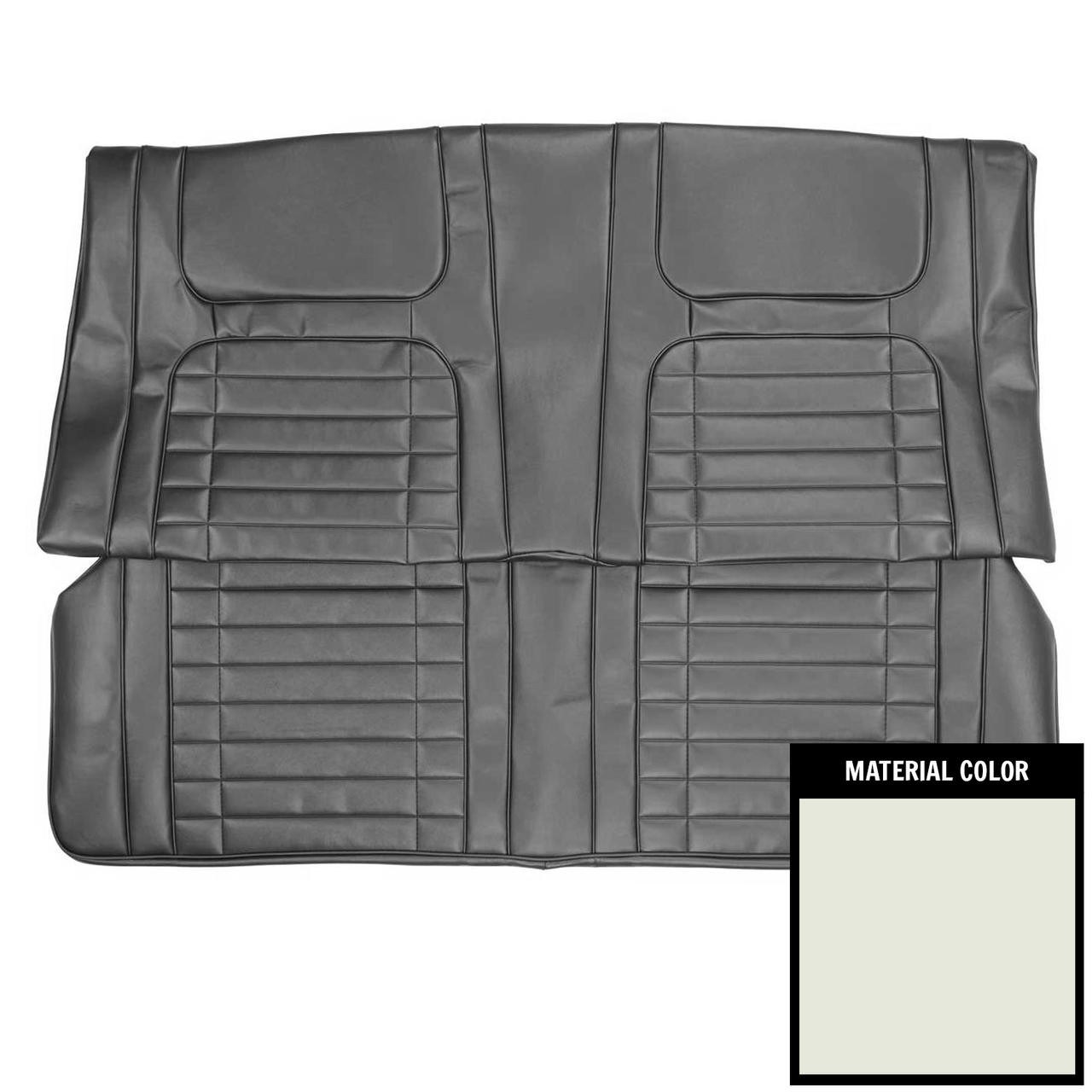 PUI Interiors 1968 Chevrolet Camaro Hardtop Deluxe White Rear Bench Seat Cover - 68DS37C