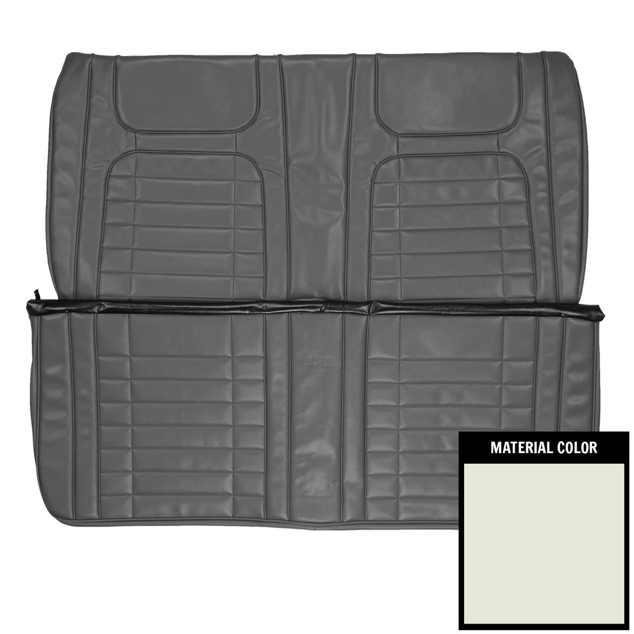 PUI Interiors 1968 Chevrolet Camaro Convertible Deluxe White Rear Bench Seat Cover - 68DS37V