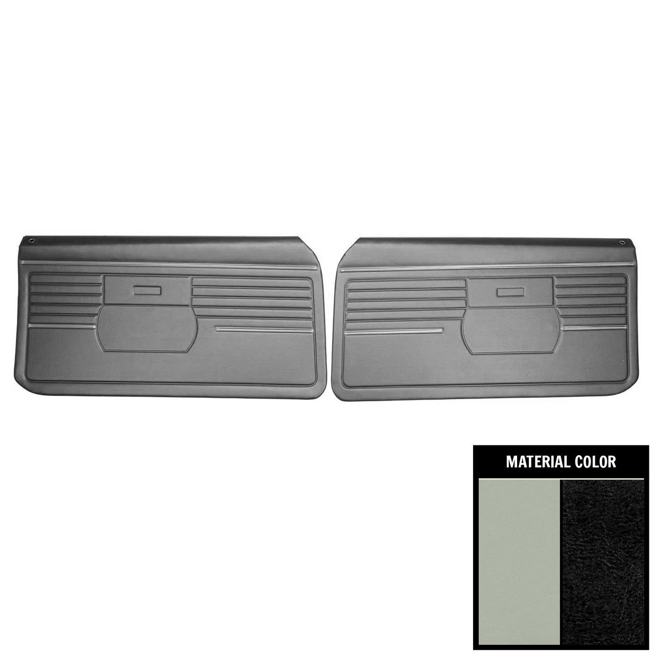 PUI Interiors 1968 Camaro Hardtop Pre-Assembled Platinum Edition White Rear Door Panels - 68FD37C-P