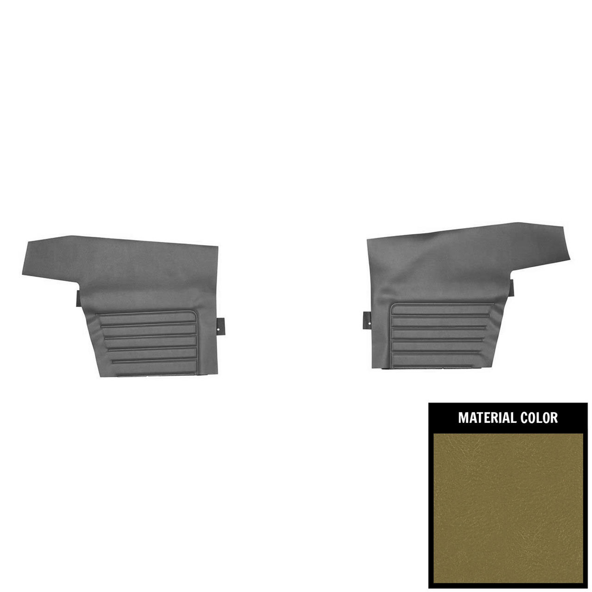 PUI Interiors 1968 Chevrolet Camaro Convertible Platinum Edition Ivy Gold Rear Door Panels - 68FD46V