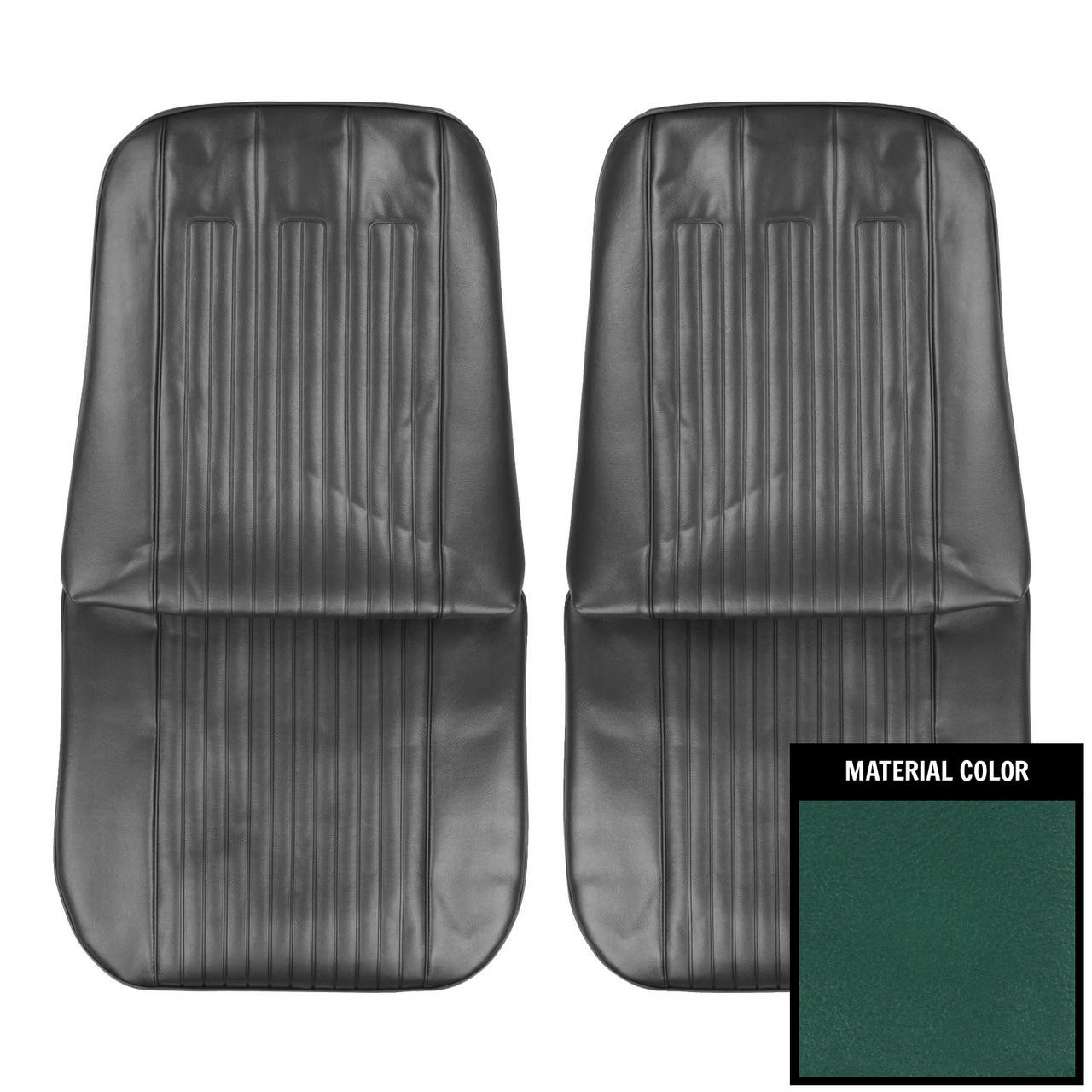 PUI Interiors 1968 Pontiac GTO Dark Aqua Front Bucket Seat Covers - 68GS04U