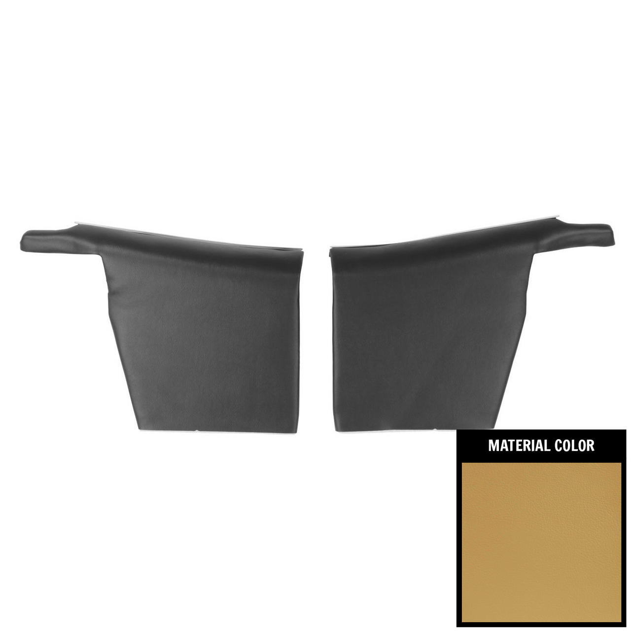 PUI Interiors 1969 Firebird Covertible Deluxe Pre-Assembled Mustard Gold Rear Door Panels - 68HD06V-P