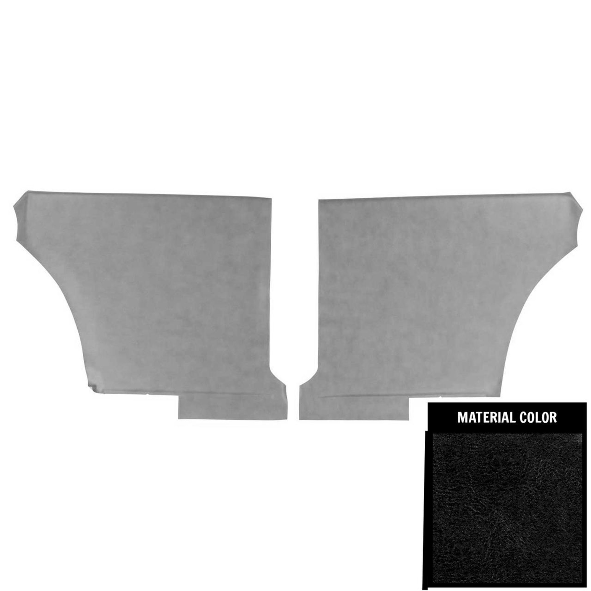 PUI Interiors 1968 Pontiac Firebird Hardtop Deluxe Black Rear Door Panels - 68HD10C