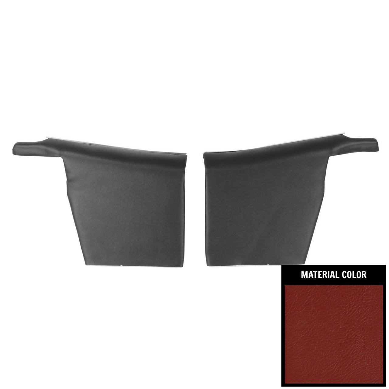 PUI Interiors 1968-1969 Pontiac Firebird Covertible Deluxe Pre-Assembled Red Rear Door Panels - 68HD30V-P