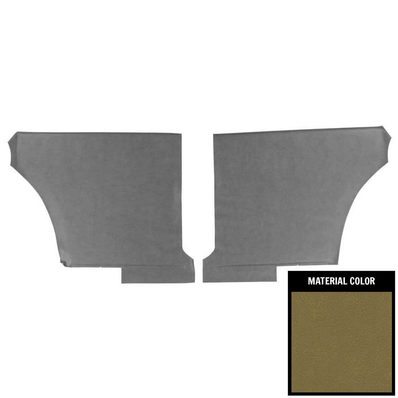 PUI Interiors 1968 Pontiac Firebird Hardtop Deluxe Ivy Gold Rear Door Panels - 68HD46C