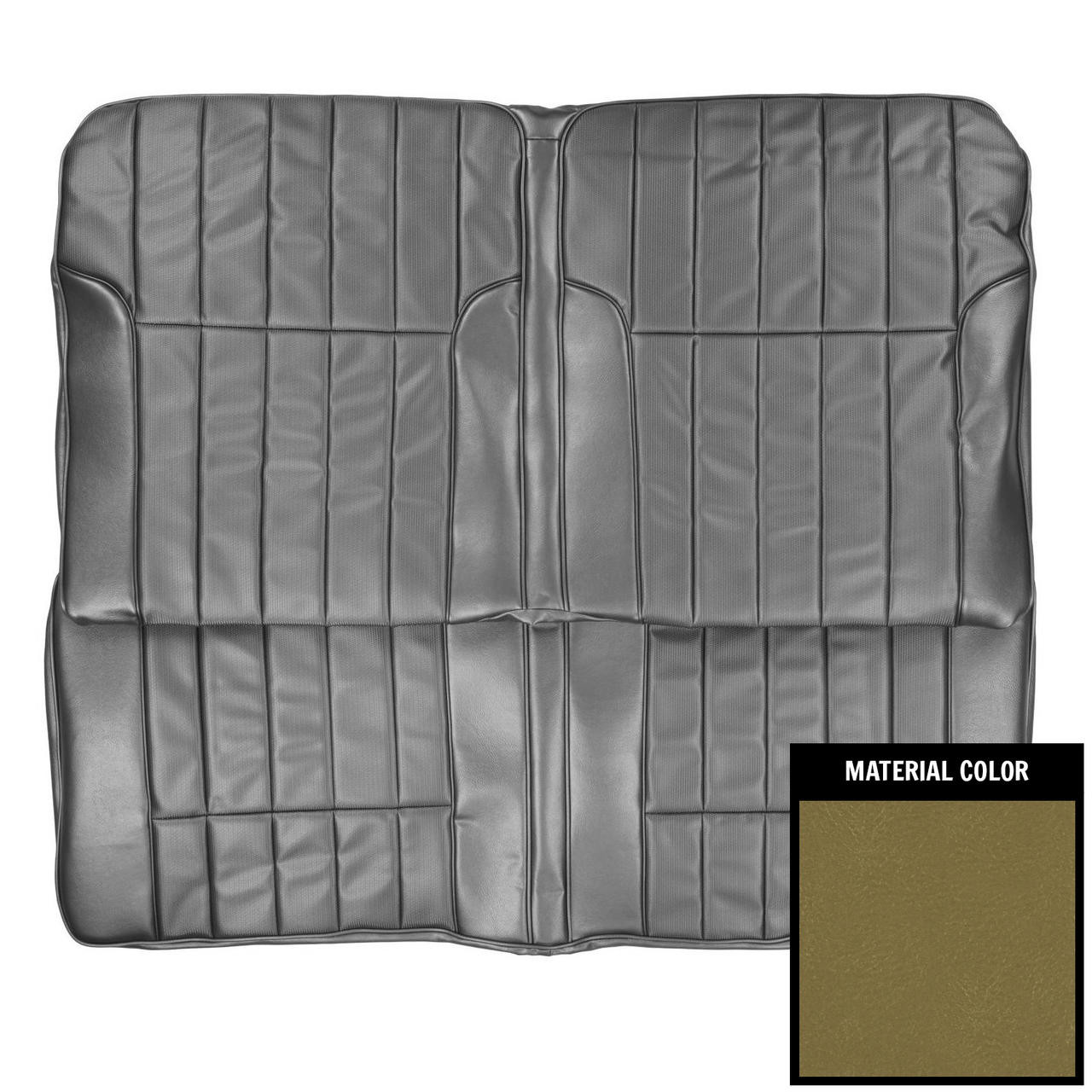 PUI Interiors 1968 Pontiac Firebird Deluxe Ivy Gold Stationary Rear Bench Seat Cover - 68HS46CS