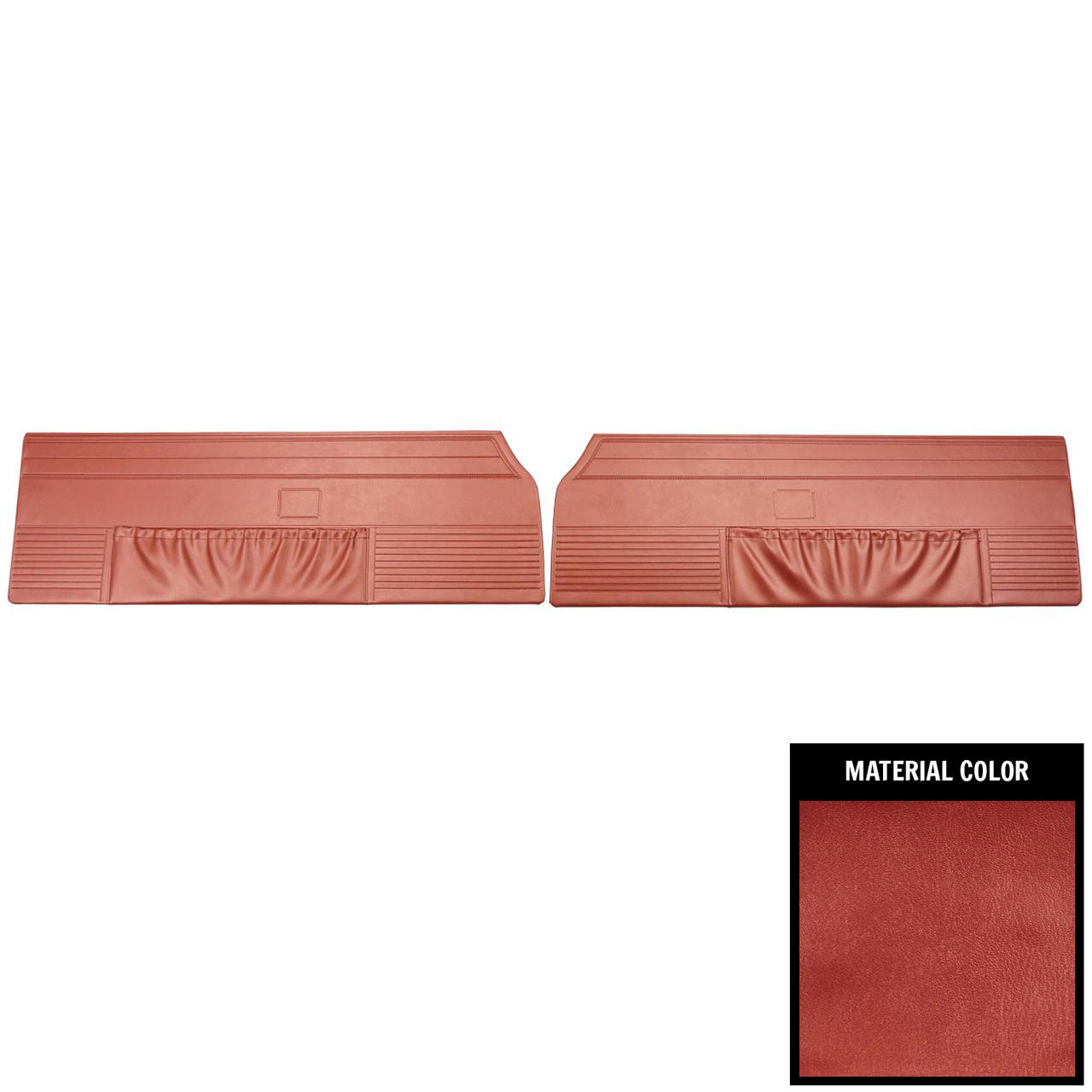 PUI Interiors 1968 Dodge Charger Metallic Red Front Door Panels - 68KDA710