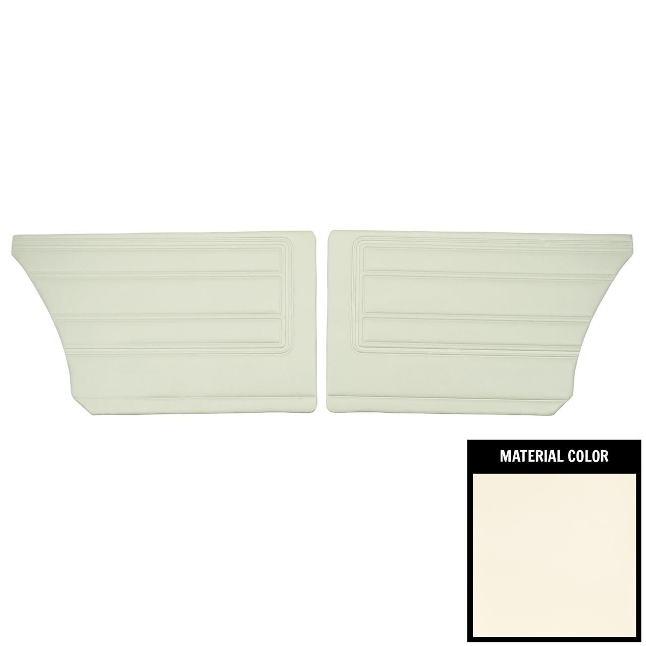 PUI Interiors 1968 Plymouth Barracuda Notchback Standard Pearl Rear Door Panels - 68KDB720C