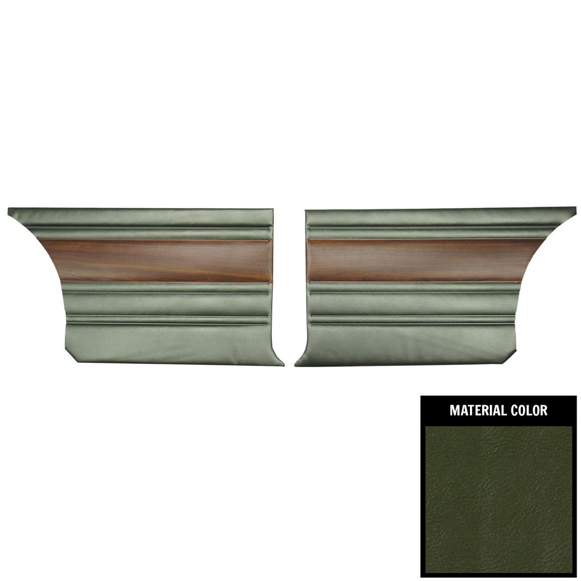 PUI Interiors 1968 Plymouth Sport Satellite/GTX Hardtop Green Rear Door Panels - 68KDR104C