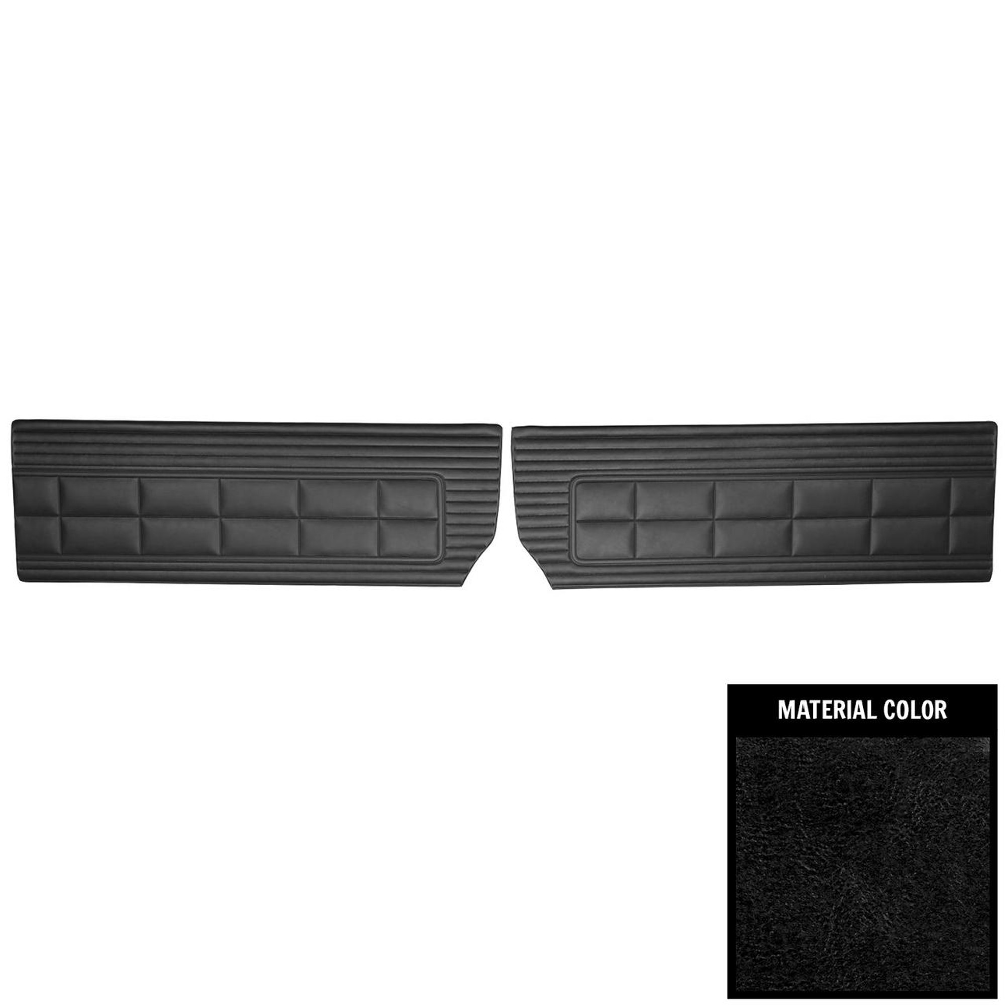 PUI Interiors 1968 Plymouth Roadrunner/Satellite Custom Decor Black Front Door Panels - 68KDRD10
