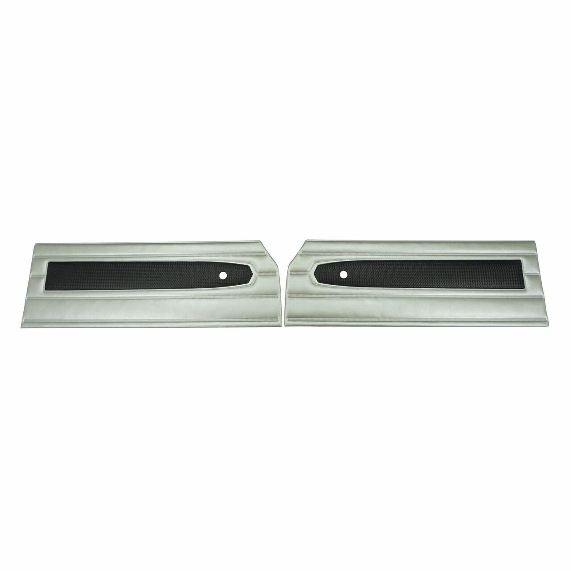 PUI Interiors 1968 Plymouth Belvedere/Roadrunner Deluxe Silver and Black Front Door Panels - 68KDV829