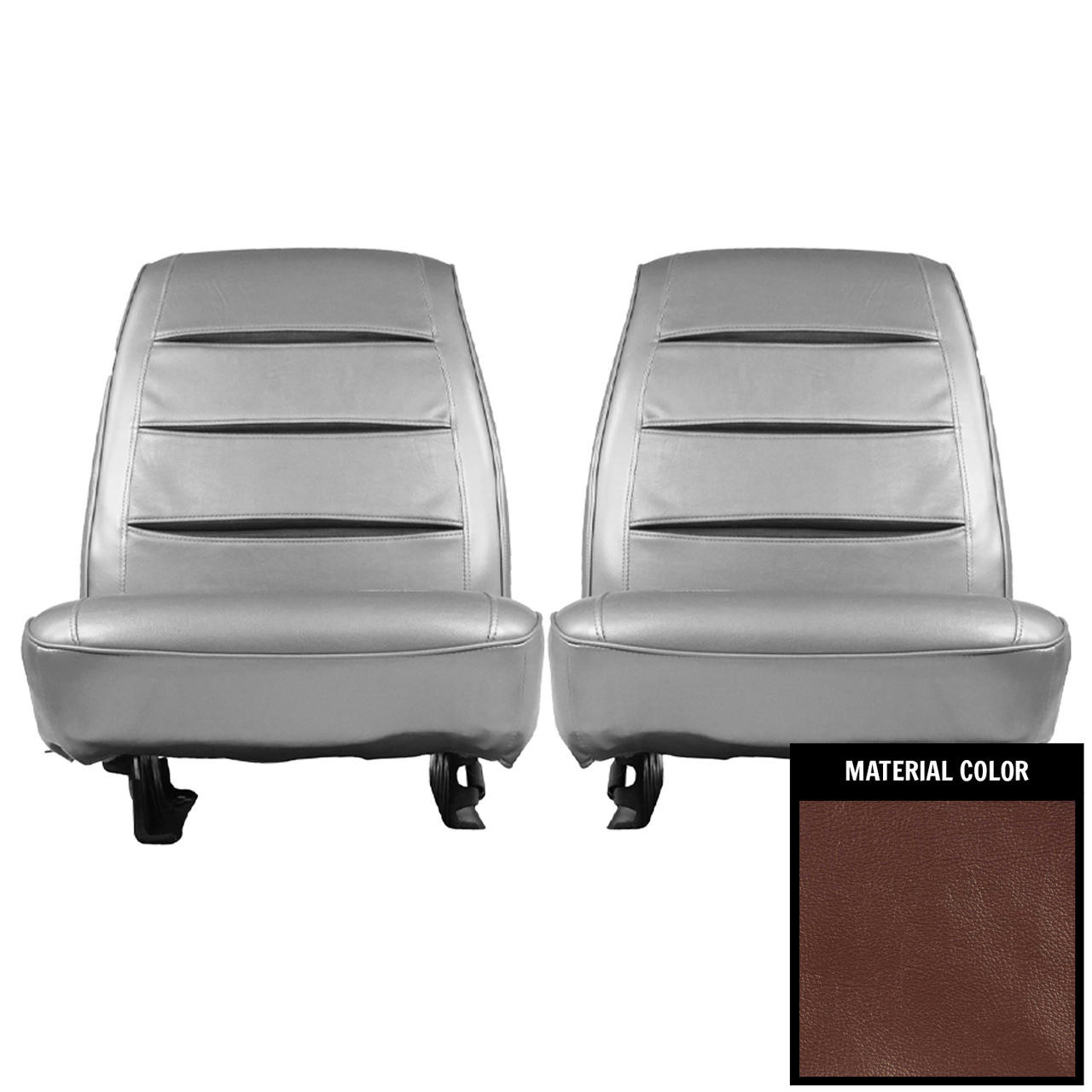 PUI Interiors 1968 Dodge Charger/RT Metallic Red and Maroon Front Bucket Seat Covers - 68KSA805U