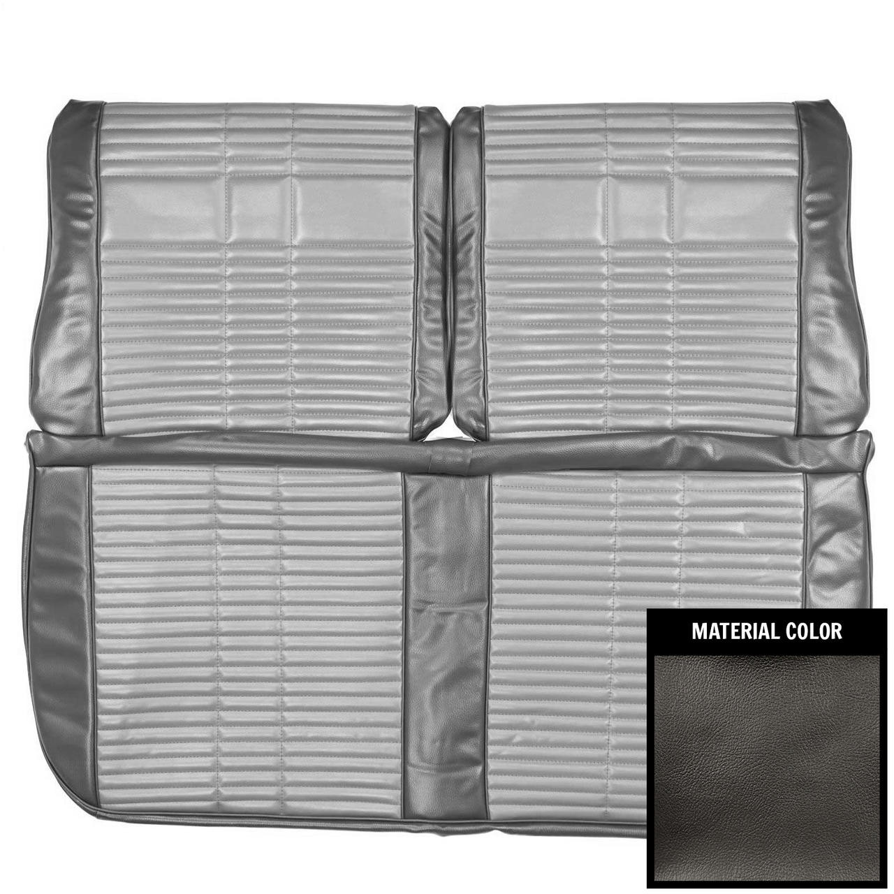 PUI Interiors 1968 Dodge Dart GT/GTS Black Front Bench Seat Cover - 68KSD10B