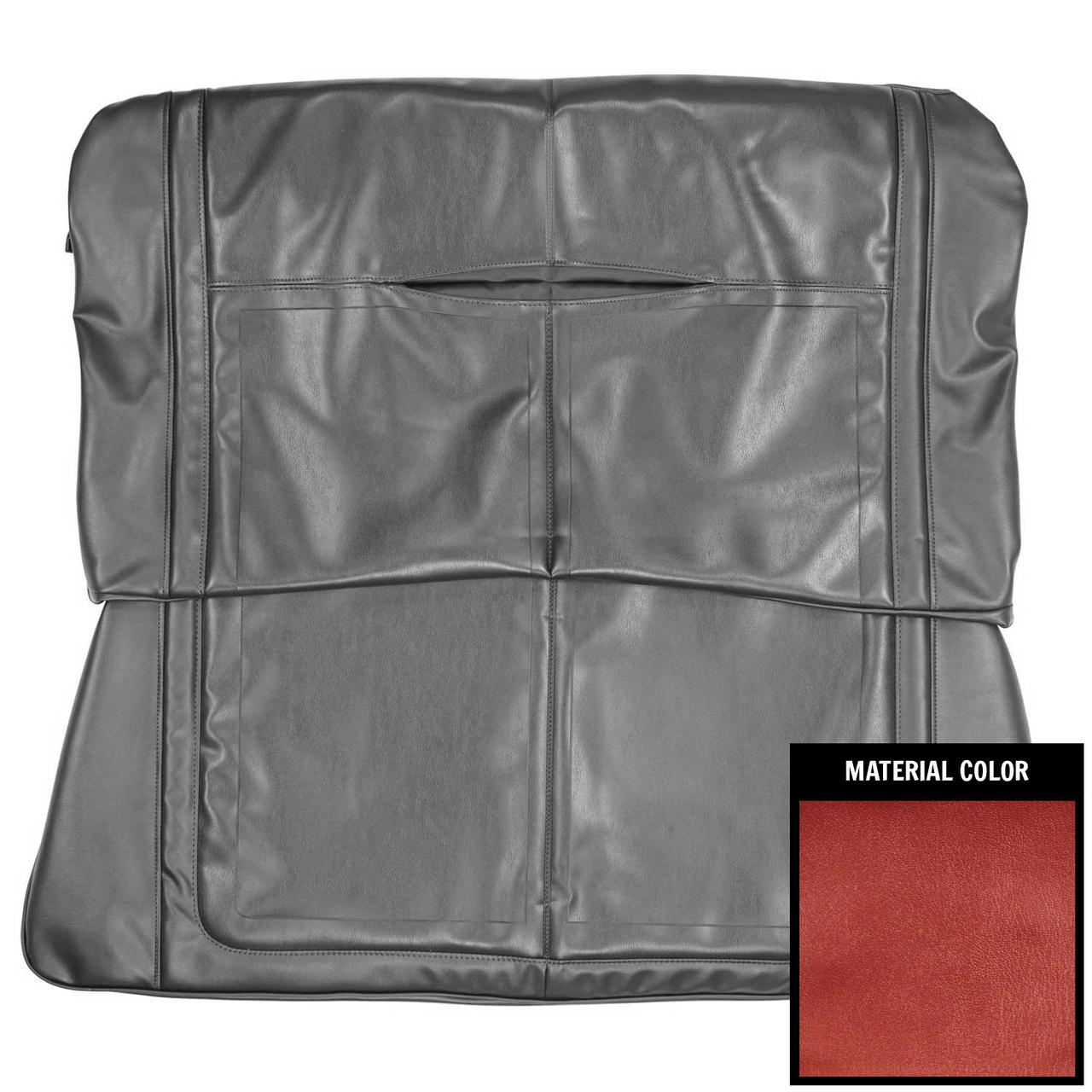 PUI Interiors 1968 Dodge Dart GT/GTS Convertible Metallic Red and Maroon Rear Bench Seat Cover - 68KSD805V