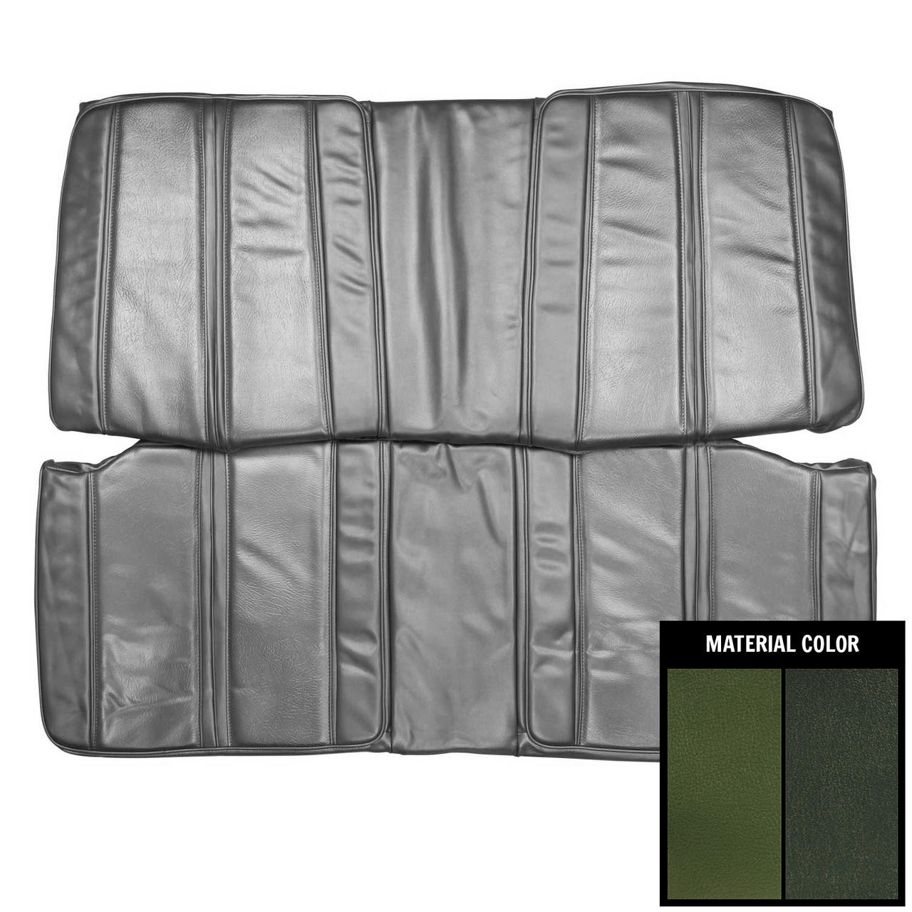 PUI Interiors 1968 Plymouth Sport Satellite/GTX Hardtop 2 Tone Green Rear Bench Seat Cover - 68KSR823C