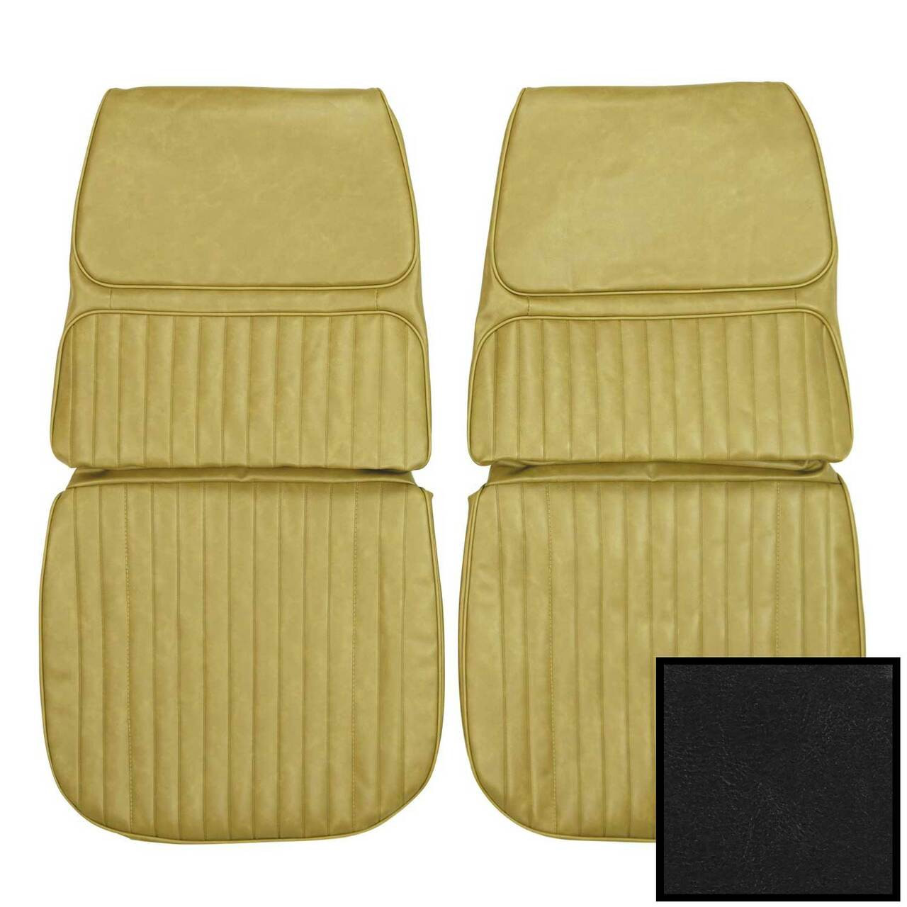 PUI Interiors 1968 Buick Skylark/GS Custom 400 Black Front Bucket Seat Covers - 68US10U