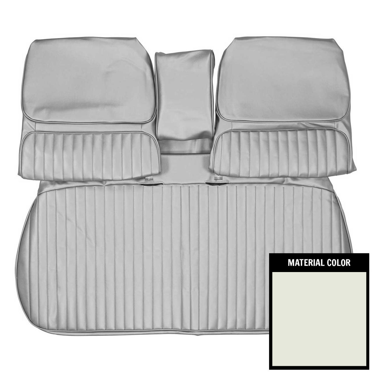 PUI Interiors 1968 Buick Skylark/GS Custom White Front Bench Seat W/Armrest Cover - 68US37B1