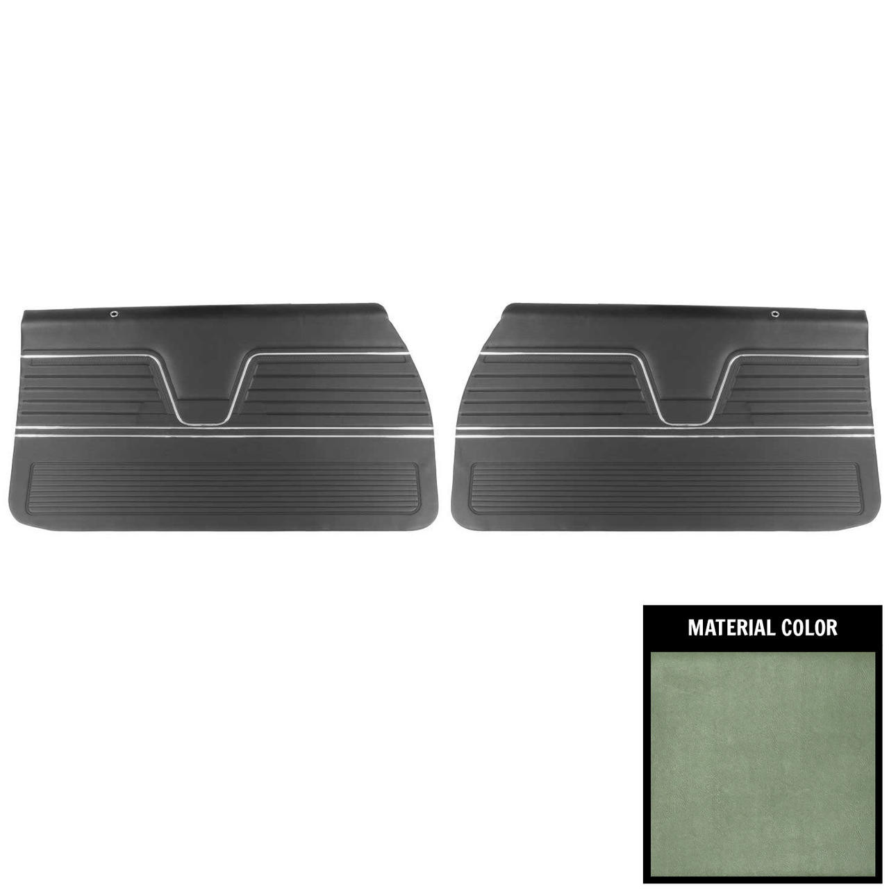 PUI Interiors 1969 Chevrolet Chevelle Platinum Pre-Assembled Dark Green Front Door Panels - 69AD24-P