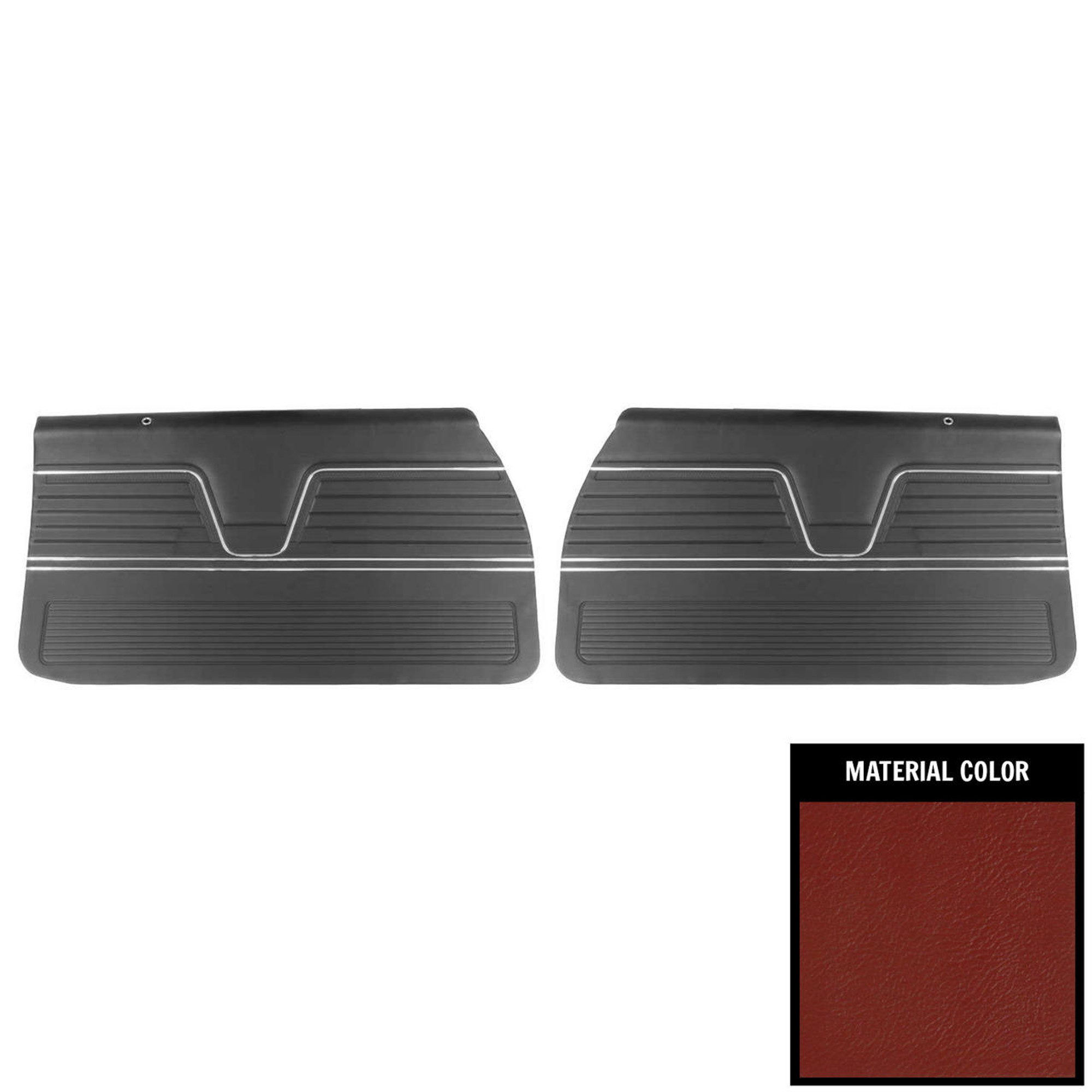 PUI Interiors 1969 Chevrolet Chevelle Pre-Assembled Platinum Red Front Door Panels - 69AD30-P