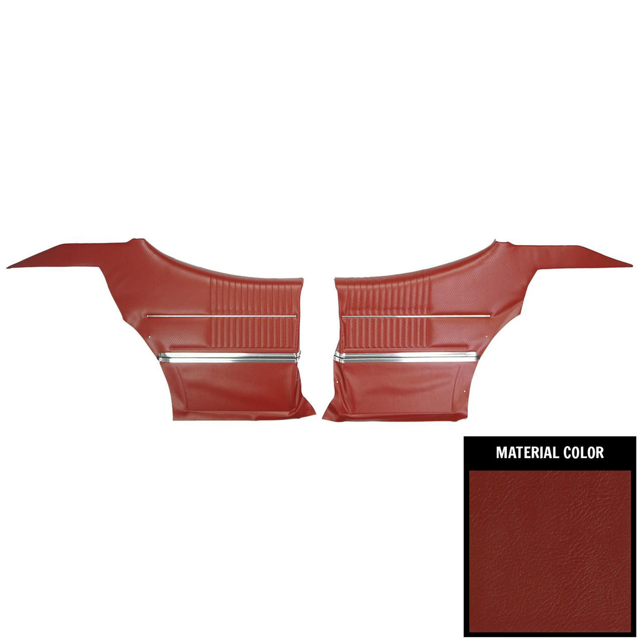 PUI Interiors 1969 Oldsmobile Cutlass Holiday/S Hardtop Pre-Assembled Red Rear Door Panels - 69CD30C-P