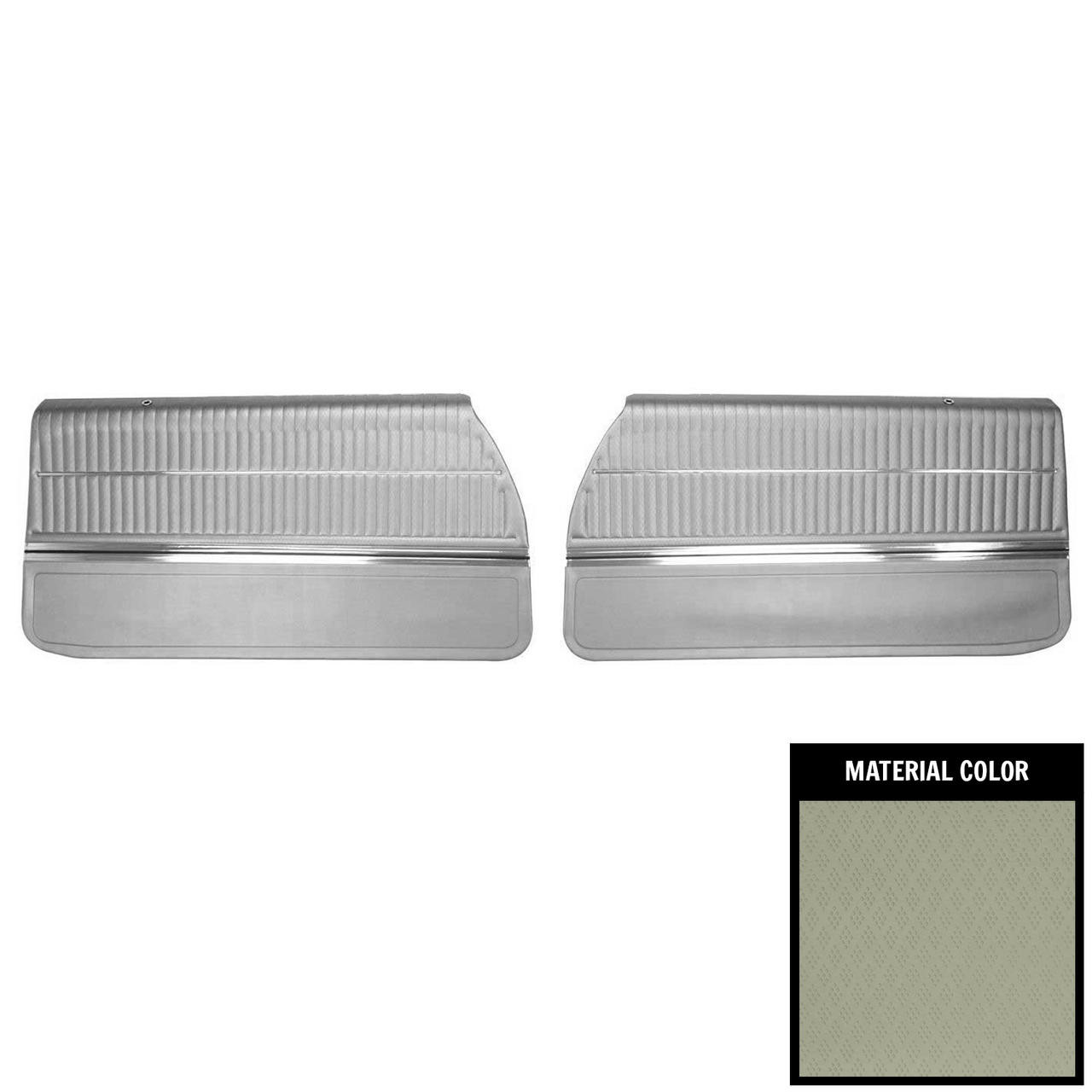 PUI Interiors 1969 Cutlass Holiday/S Pre-Assembled Off-White/Black Front Door Panels - 69CD40-P