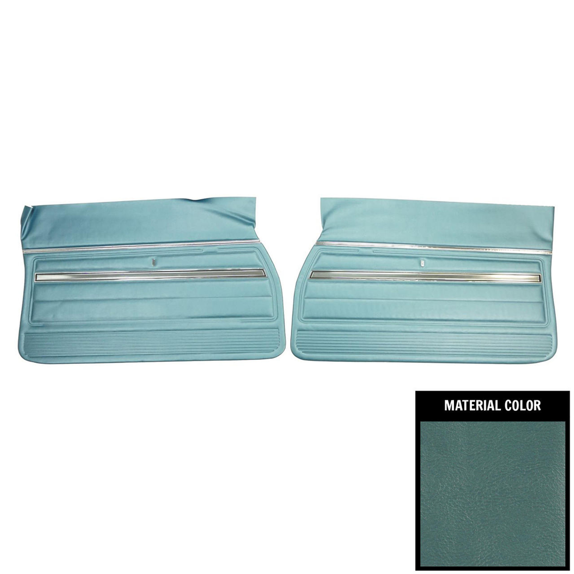 PUI Interiors 1969 Oldsmobile Cutlass F85 2-Door Sedan Light Blue Front Door Panels - 69CDS12
