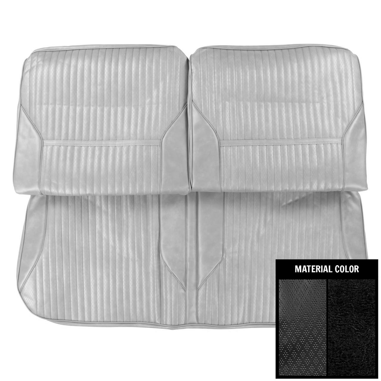 PUI Interiors 1969 Oldsmobile Cutlass Holiday/S/442 Black Front Bench Seat Cover - 69CS10B