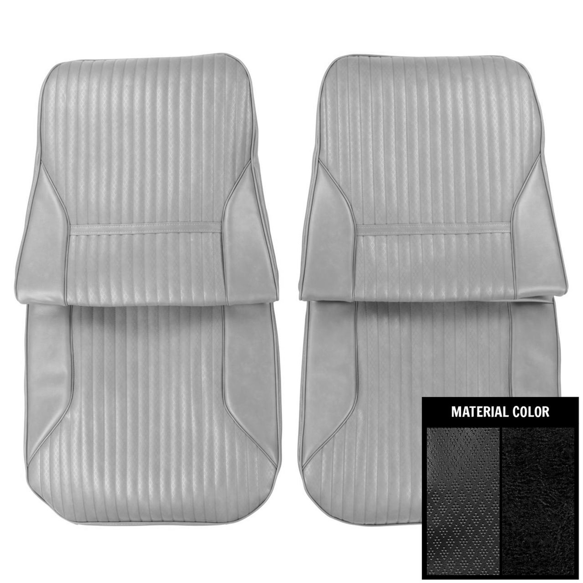 PUI Interiors 1969 Oldsmobile Cutlass Holiday/S/442 Black Front Bucket Seat Covers - 69CS10U