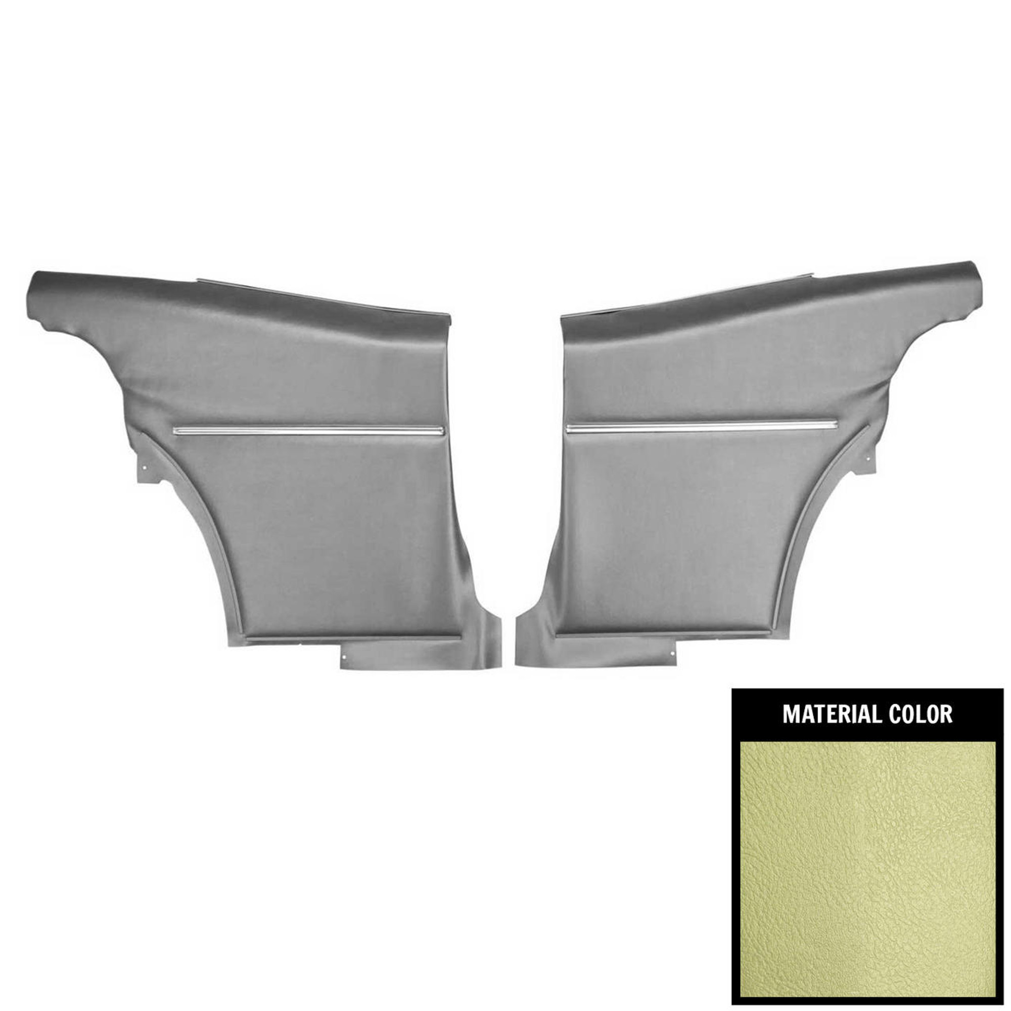 PUI Interiors 1969 Camaro Hardtop Deluxe Pre-Assembled Light Green Rear Door Panels - 69DD23C-P
