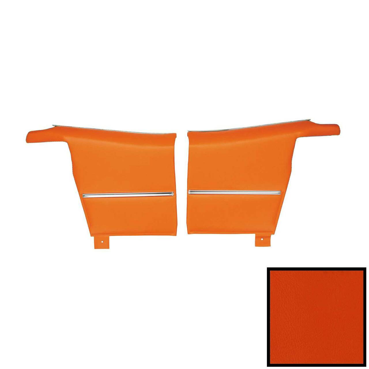PUI Interiors 1969 Camaro Convertible Deluxe Pre-Assembled Orange Rear Door Panels - 69DD26V-P