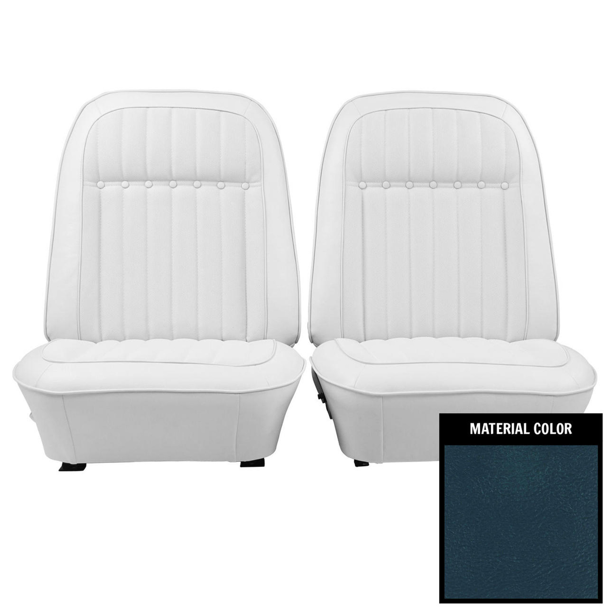 PUI Interiors 1969 Chevrolet Camaro Deluxe Dark Blue Pre-Assembled Front Bucket Seats - 69DS16US-P