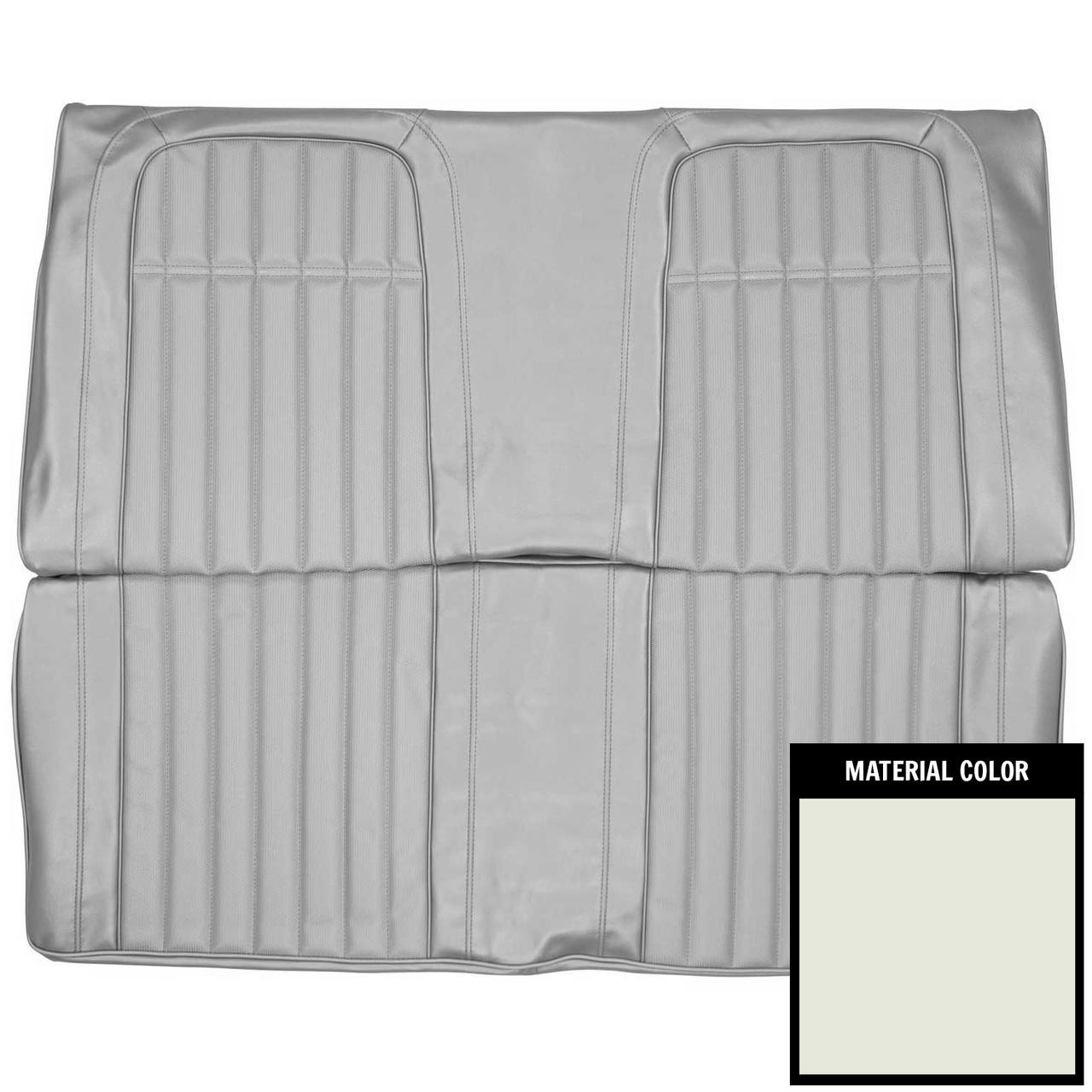 PUI Interiors 1969 Chevrolet Camaro Deluxe White Fold Down Rear Bench Seat Cover - 69DS37FS