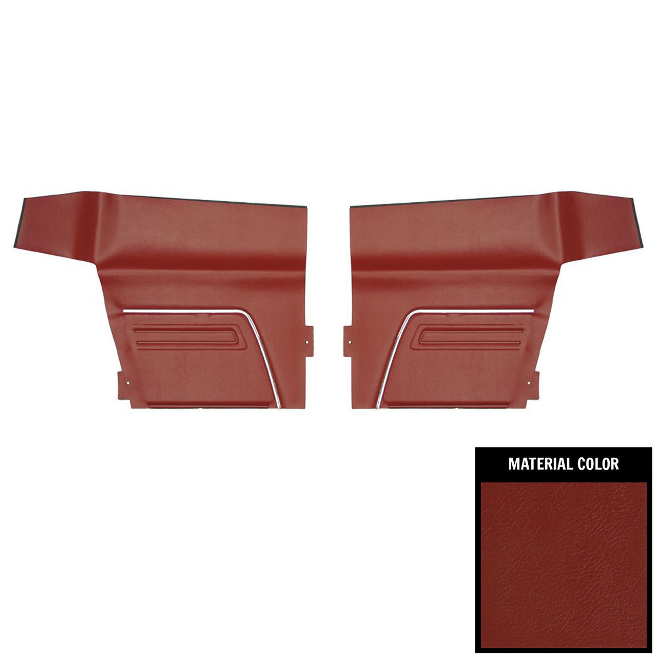 PUI Interiors 1969 Chevrolet Camaro Convertible Platinum Edition Standard Red Rear Door Panels - 69FD30V