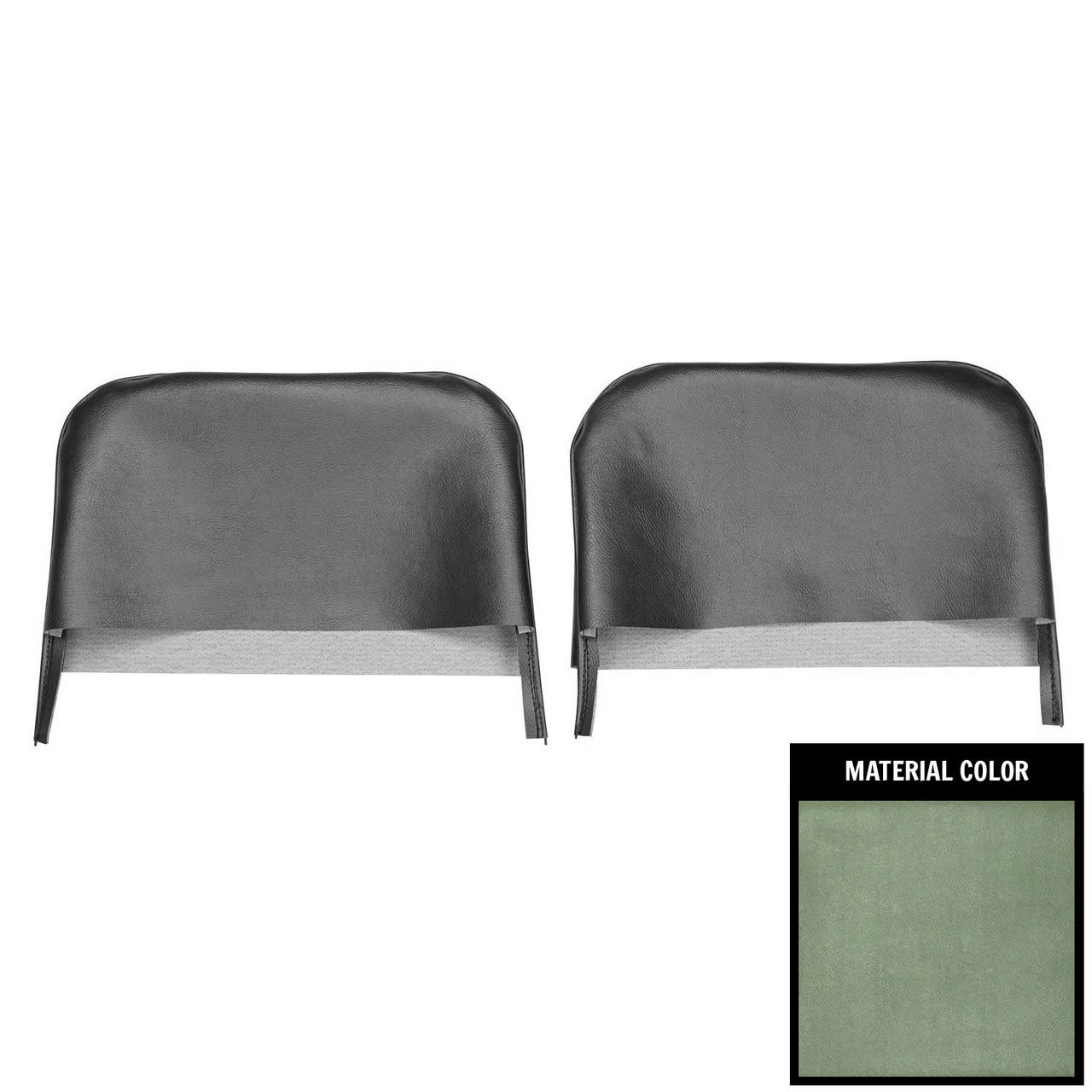 PUI Interiors 1969 Camaro/Firebird Dark Metallic Green Bucket Seat Head Rest Covers - 69FH24U