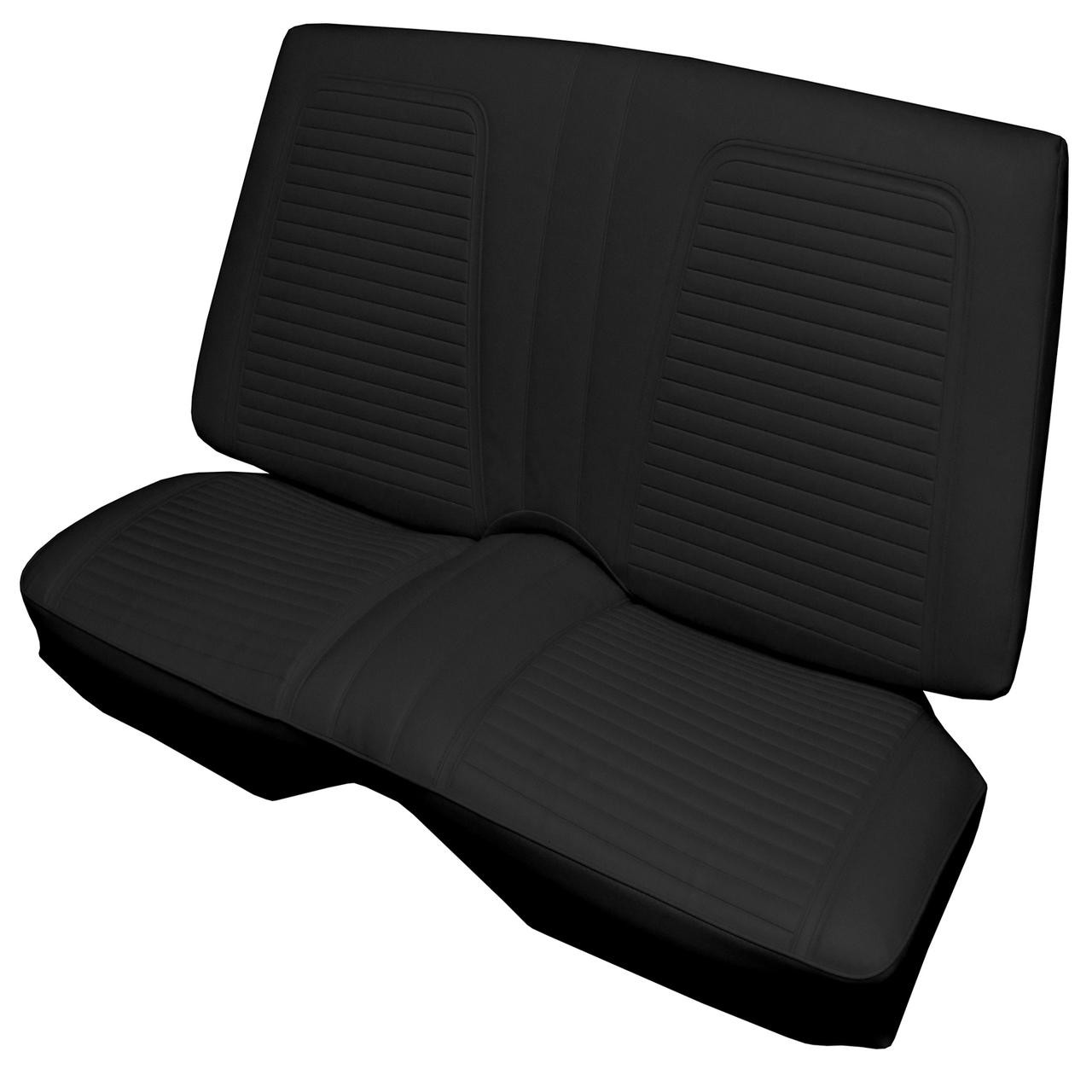 PUI Interiors 1969 Chevrolet Camaro Convertible Standard Black Rear Bench Seat Cover - 69FS10V