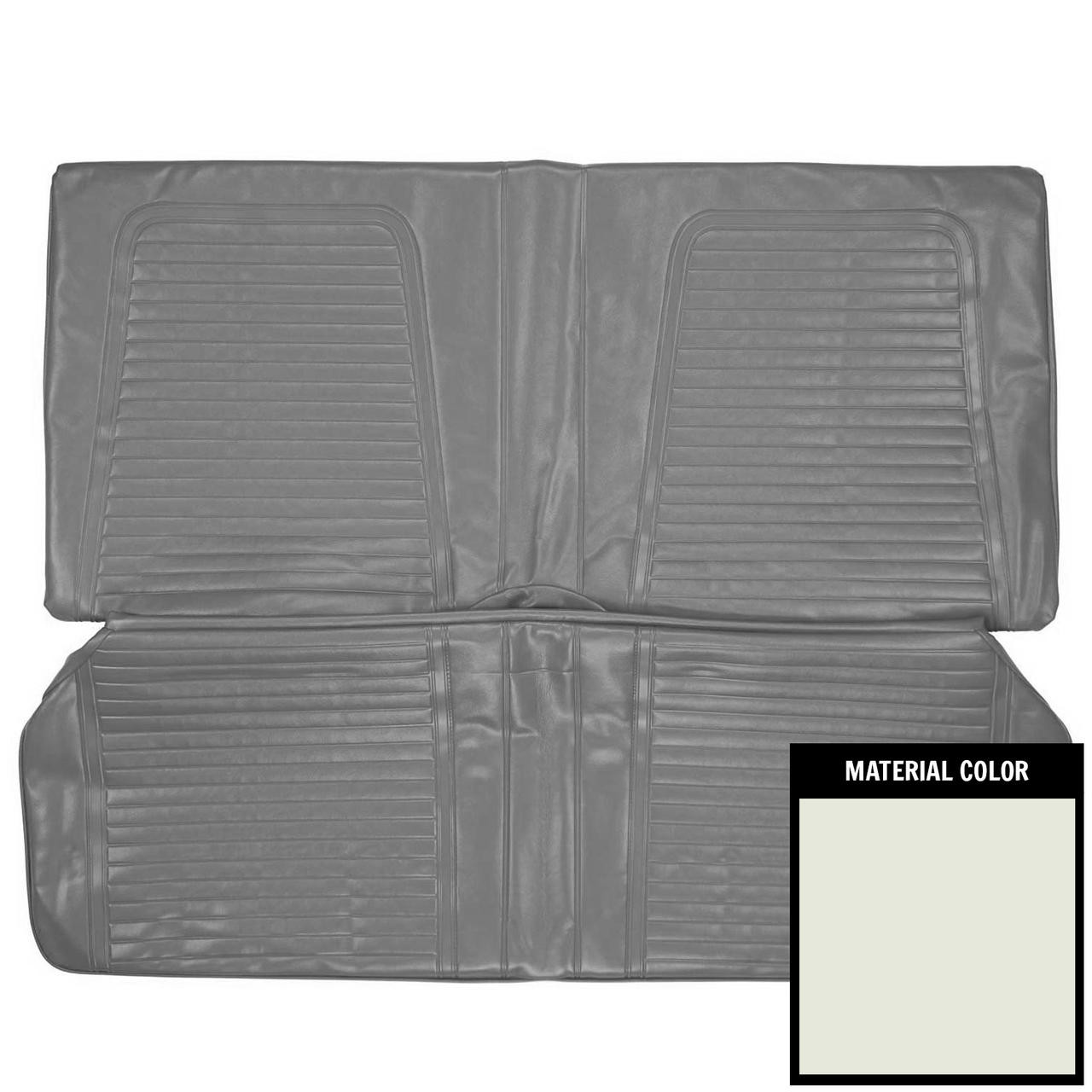 PUI Interiors 1969 Chevrolet Camaro Hardtop Standard White Rear Bench Seat Cover - 69FS37C