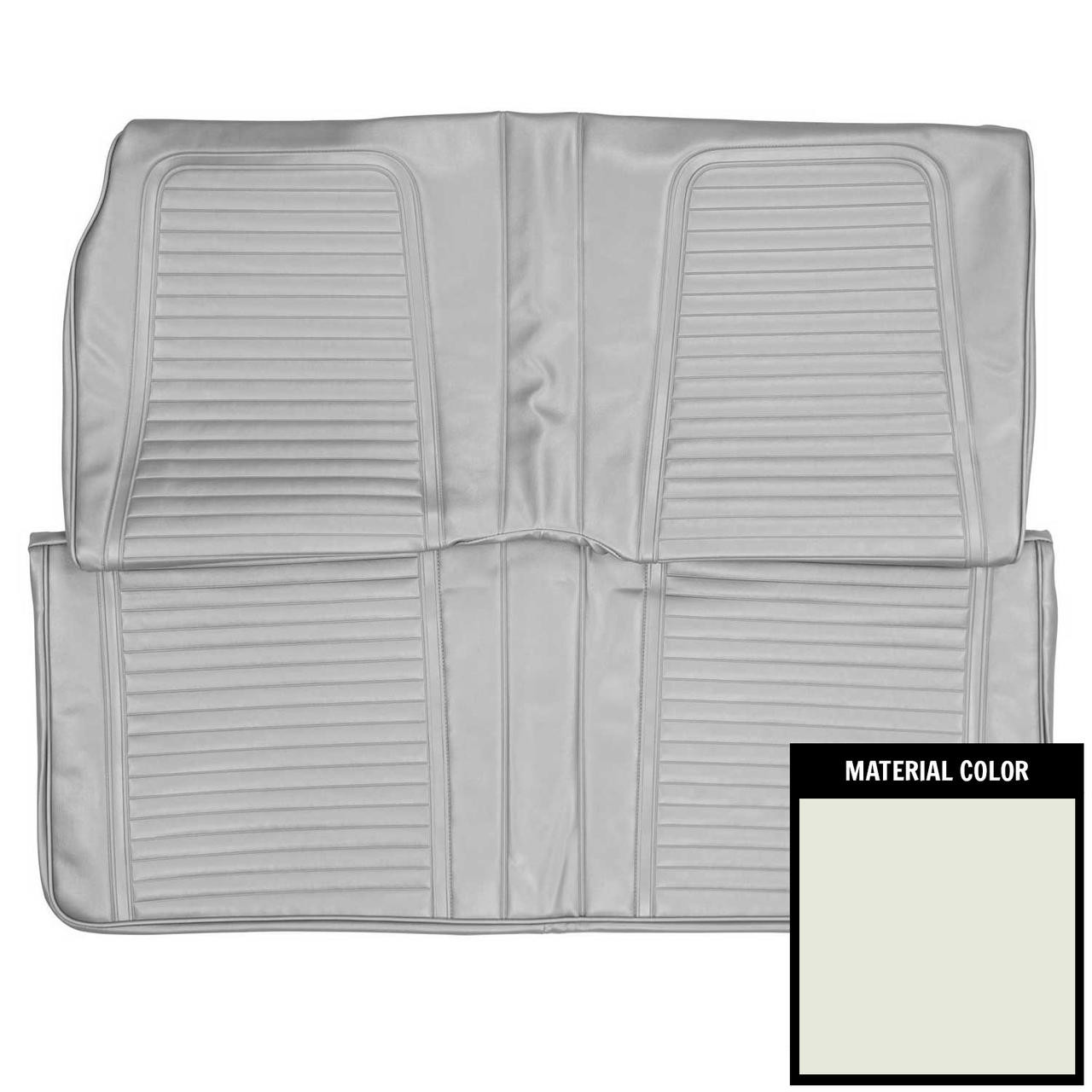 PUI Interiors 1969 Chevrolet Camaro Standard White Fold Down Rear Bench Seat Cover - 69FS37F