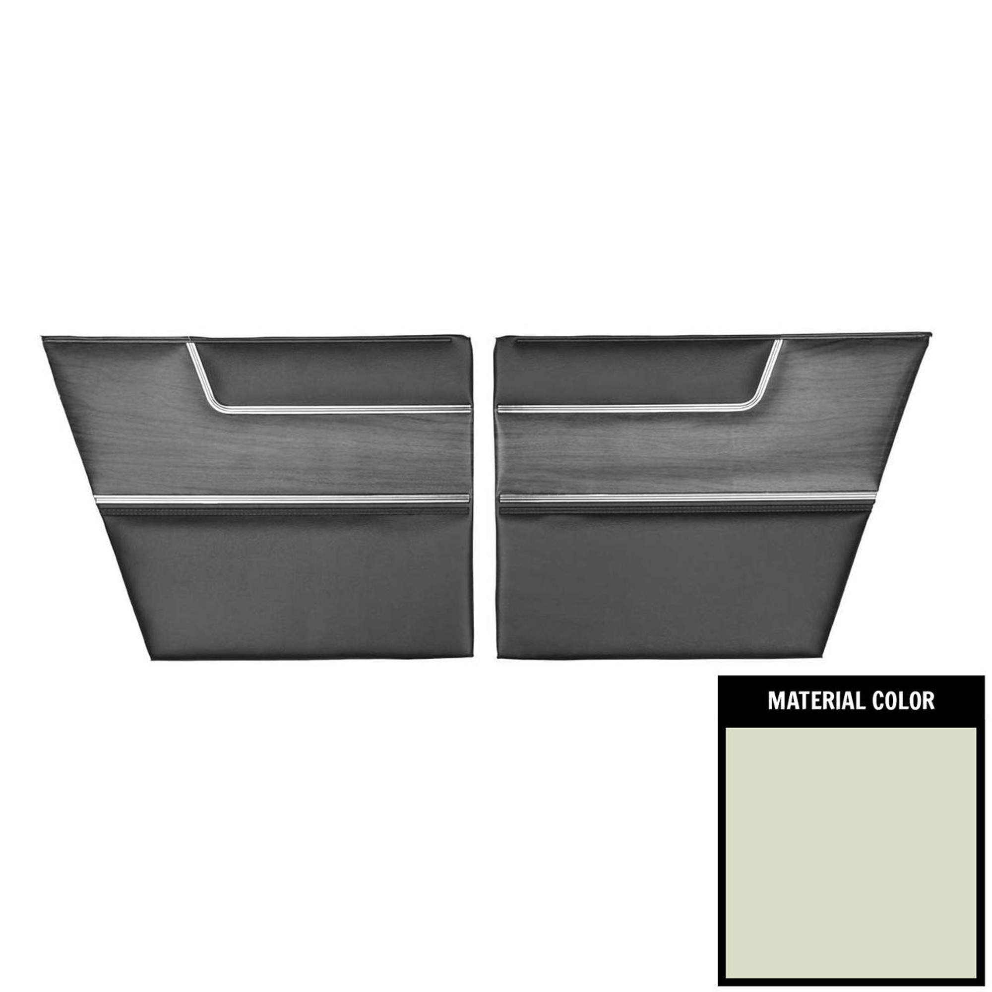 PUI Interiors 1969 Plymouth Barracuda Deluxe Fastback White Rear Door Panels - 69KDBD37F