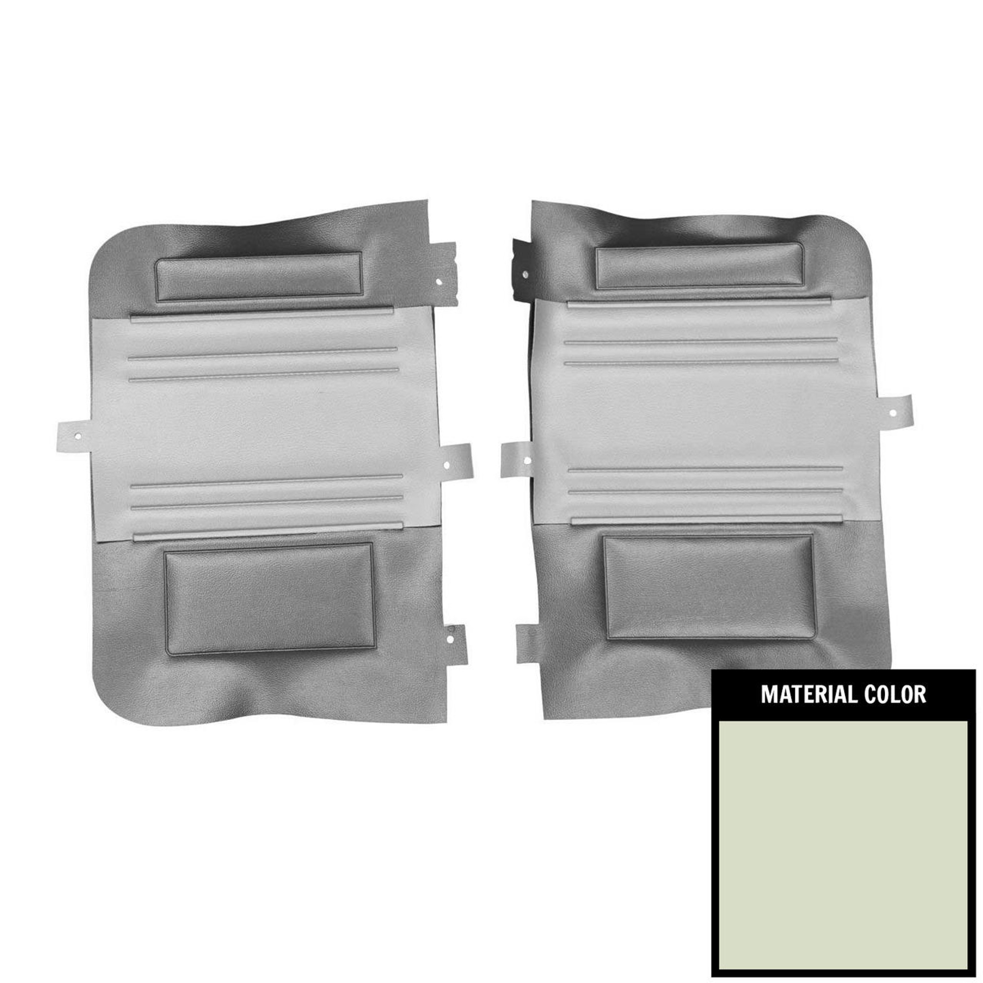 PUI Interiors 1969 Plymouth Roadrunner/Custom Decor Convertible White Rear Door Panels - 69KDRD37V