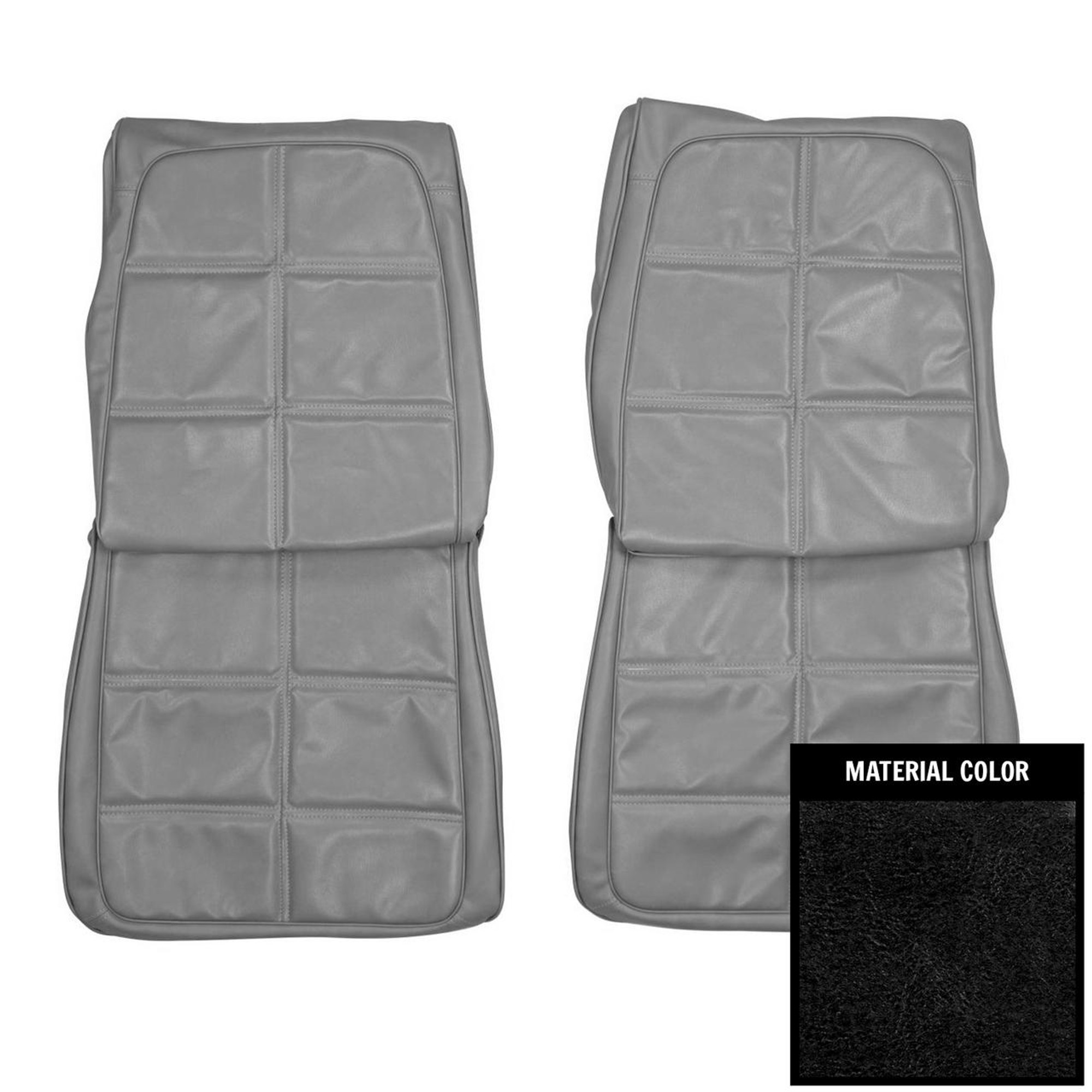 PUI Interiors 1969 Dodge Charger/Daytona Black Leather Front Bucket Seat Covers - 69KSA10U-L