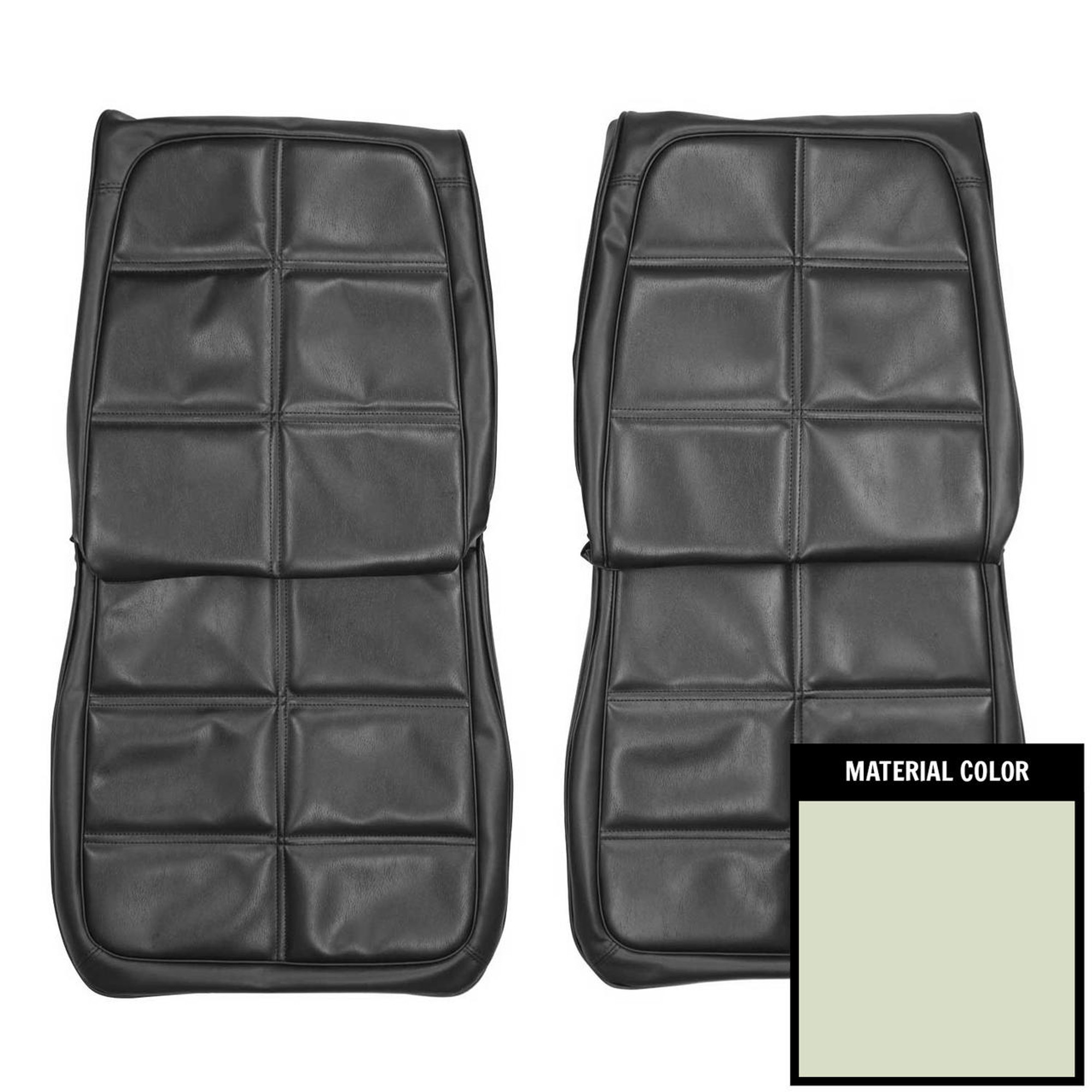 PUI Interiors 1969 Dodge Charger/Daytona White Front Bucket Seat Covers - 69KSA37U