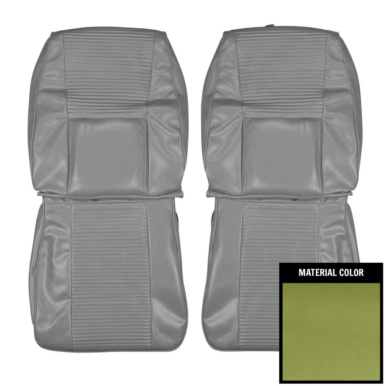 PUI Interiors 1969 Dodge Dart/GT/GTS Light Metallic Green Front Bucket Seat Covers - 69KSD717U