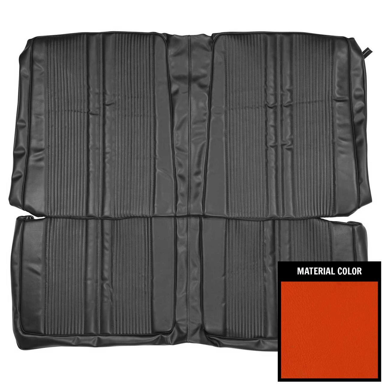 PUI Interiors 1969 Dodge Coronet 440/Superbee Hardtop Deluxe Red Rear Bench Seat Cover - 69KSHD102C