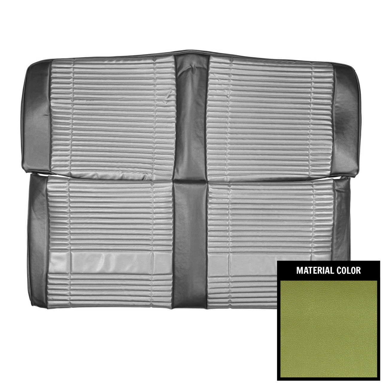 PUI Interiors 1969 Roadrunner/Satellite/GTX Hardtop Custom 2 Tone Green Rear Bench Seat Cover - 69KSRD804C