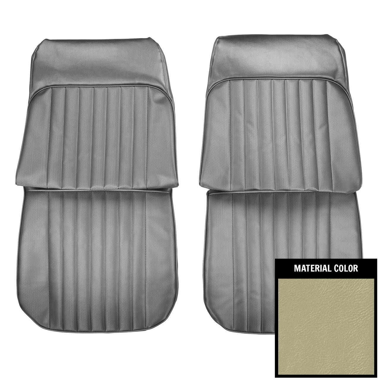 PUI Interiors 1969 Pontiac Grand Prix Parchment Front Bucket Seat Covers - 69PS27US