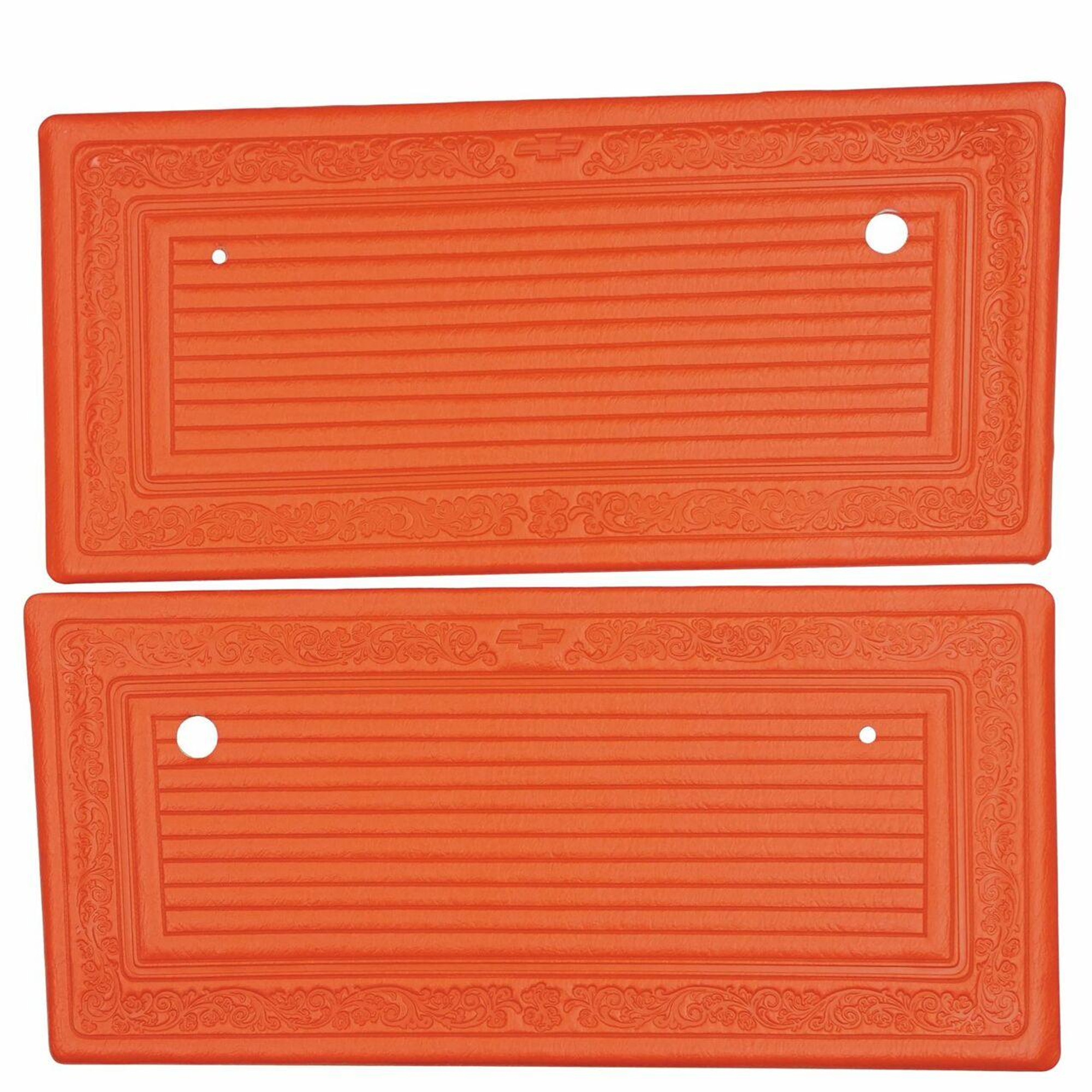 PUI Interiors 1969 Chevrolet Truck Pre Assembled Bright Red Front Door Panels - 69TD32P