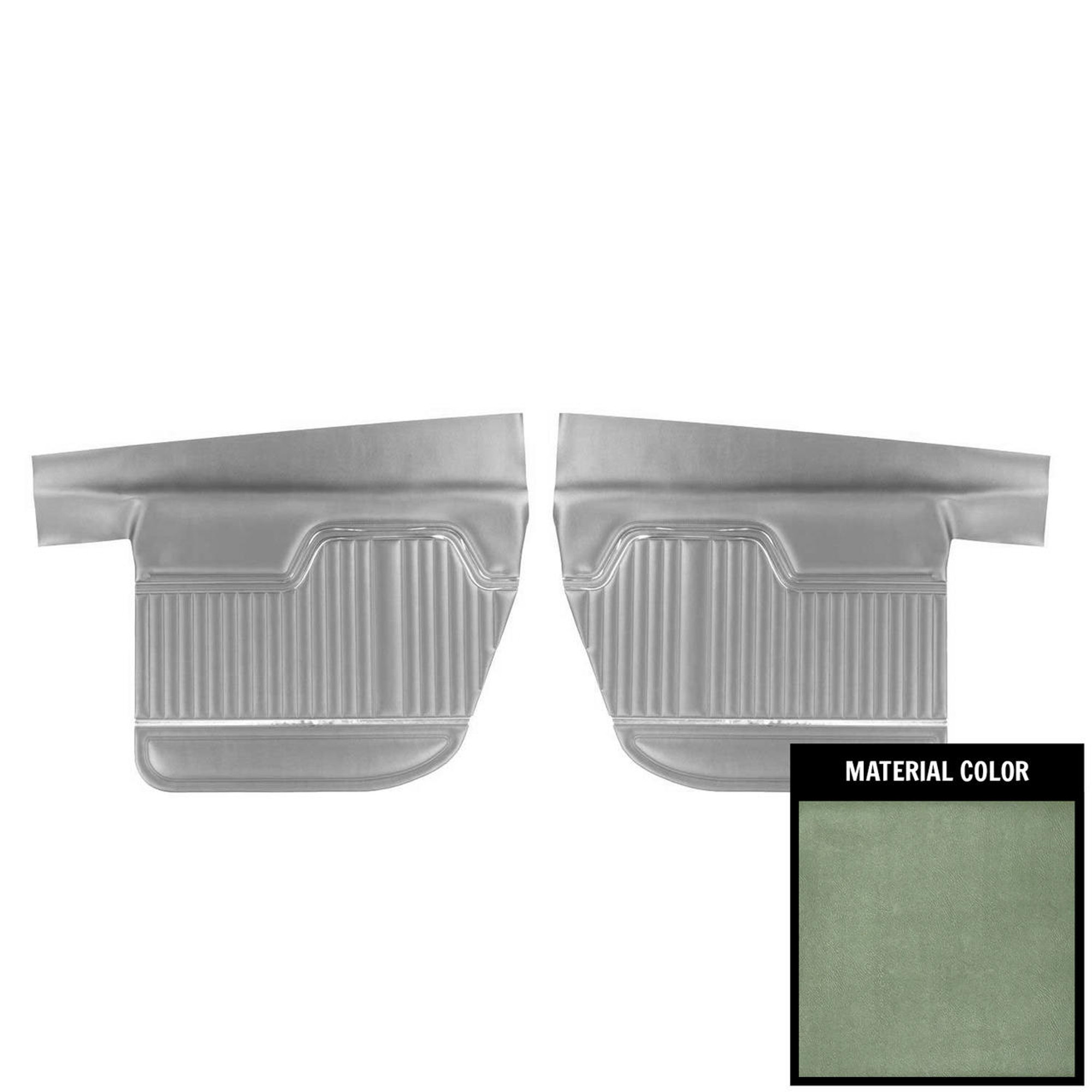 PUI Interiors 1970-1972 Chevelle 4 Door Hardtop/Wagon Dark Metallic Green Rear Door Panels - 70AD4D24W