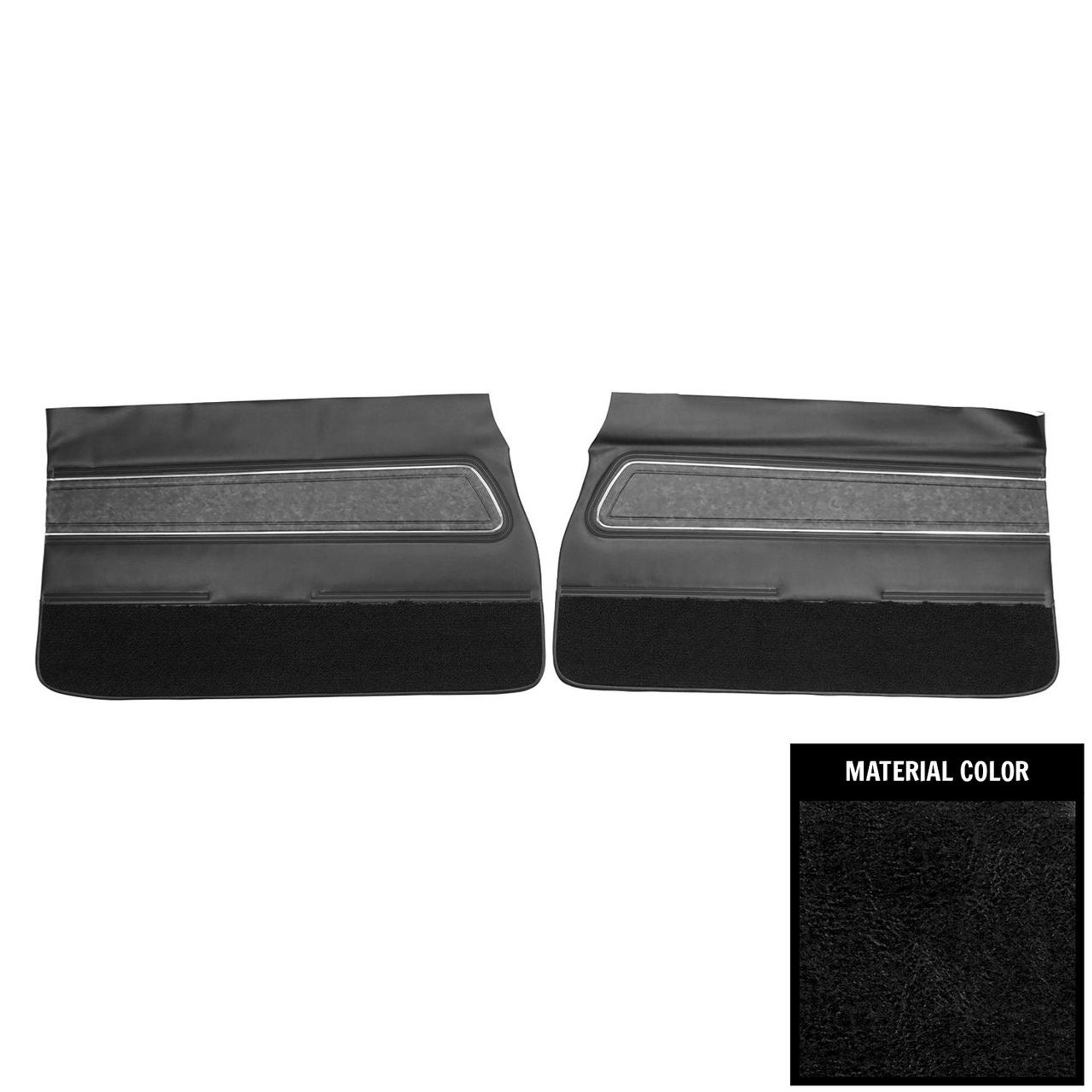 PUI Interiors 1970 Oldsmobile Cutlass Supreme Black Front Door Panels - 70CD101