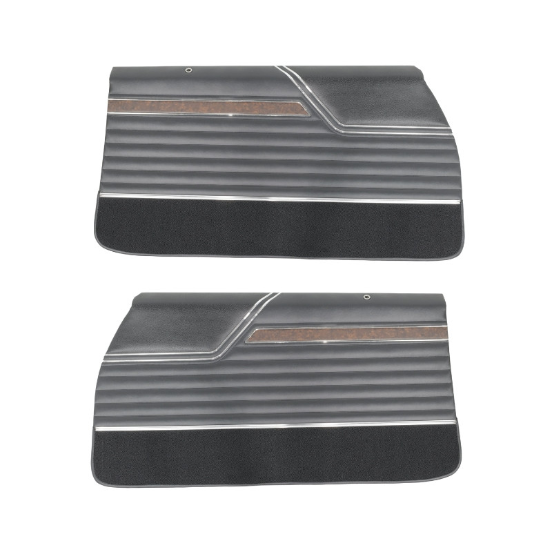 PUI Interiors 1970 Oldsmobile Cutlass "S" Pre-Assembled Black Front Door Panels - (70CD102-P)