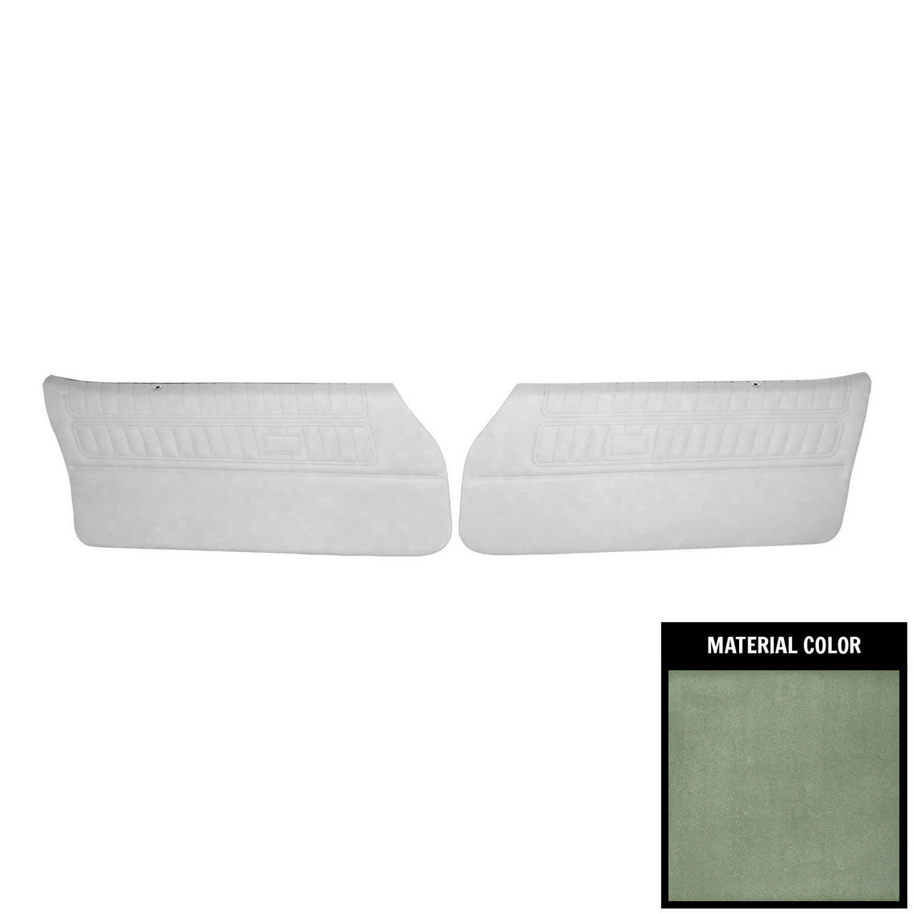 PUI Interiors 1970 Pontiac Firebird Standard Dk Metallic Green Pre-Assembled Front Door Panels - 70ED24-P